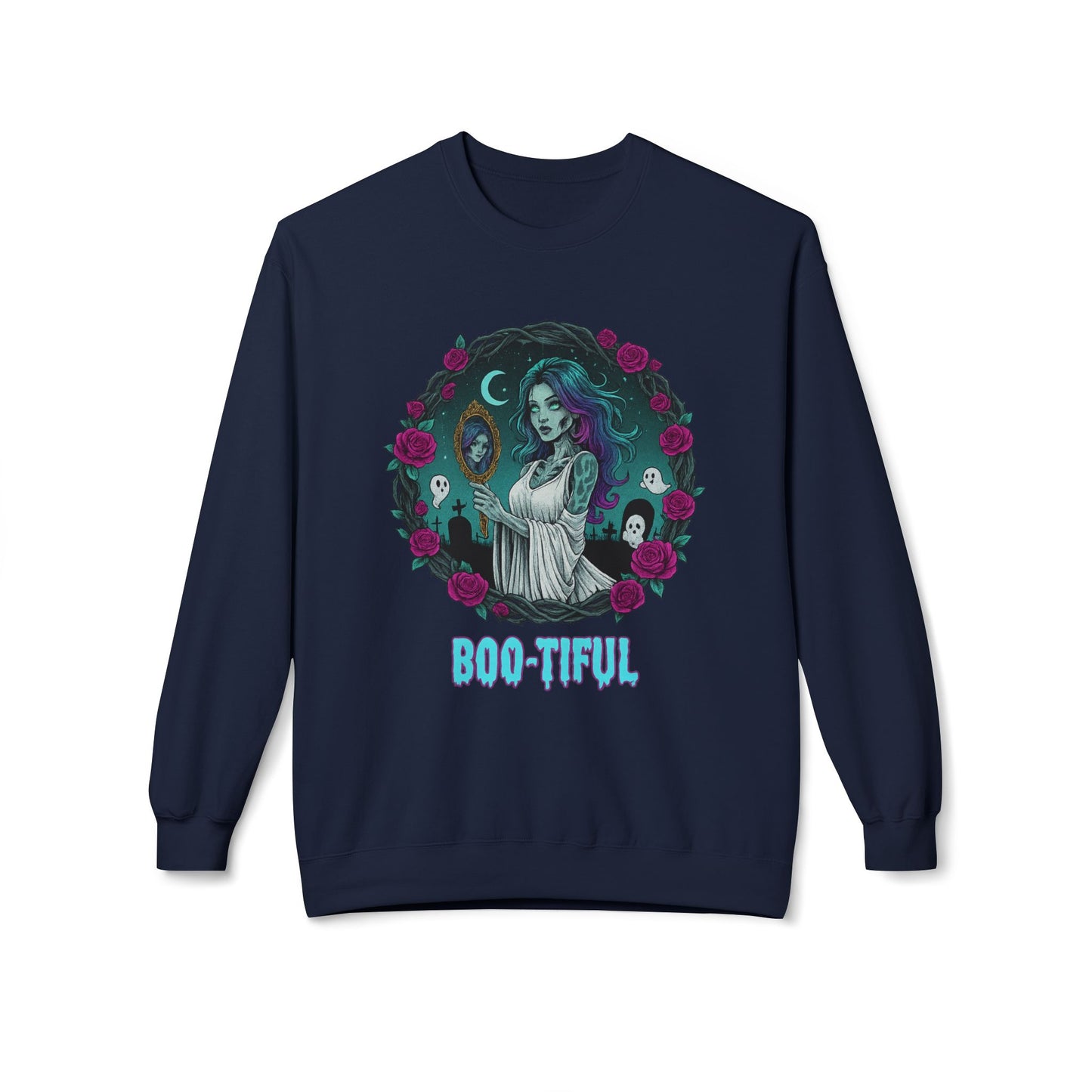Boo-tiful 4.2- Gothic Witch Crewneck Unisex Sweatshirt - Cozy Halloween Apparel