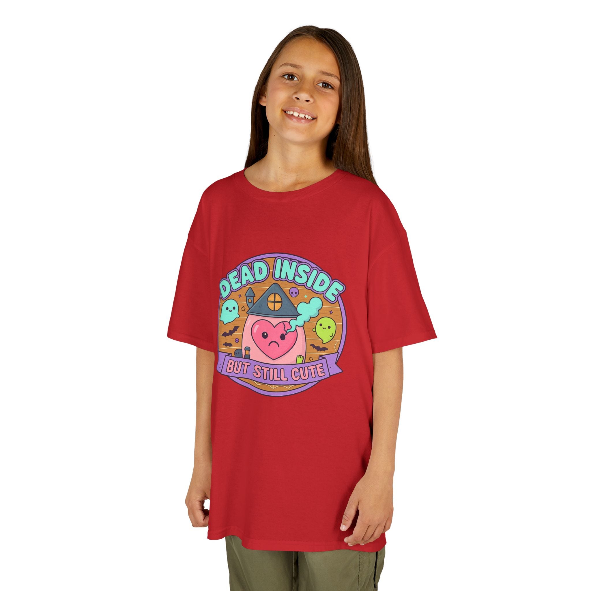 Dead Inside But Still Cute - Cute Kids Heavy Cotton Tee ,  Fun Graphic Tee for Kids