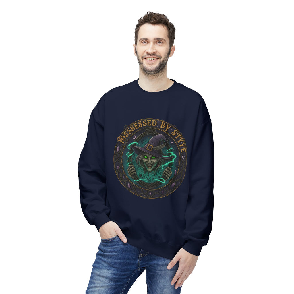 Possessed by Style 3 - Crewneck Unisex Sweatshirt - Cozy Halloween Apparel