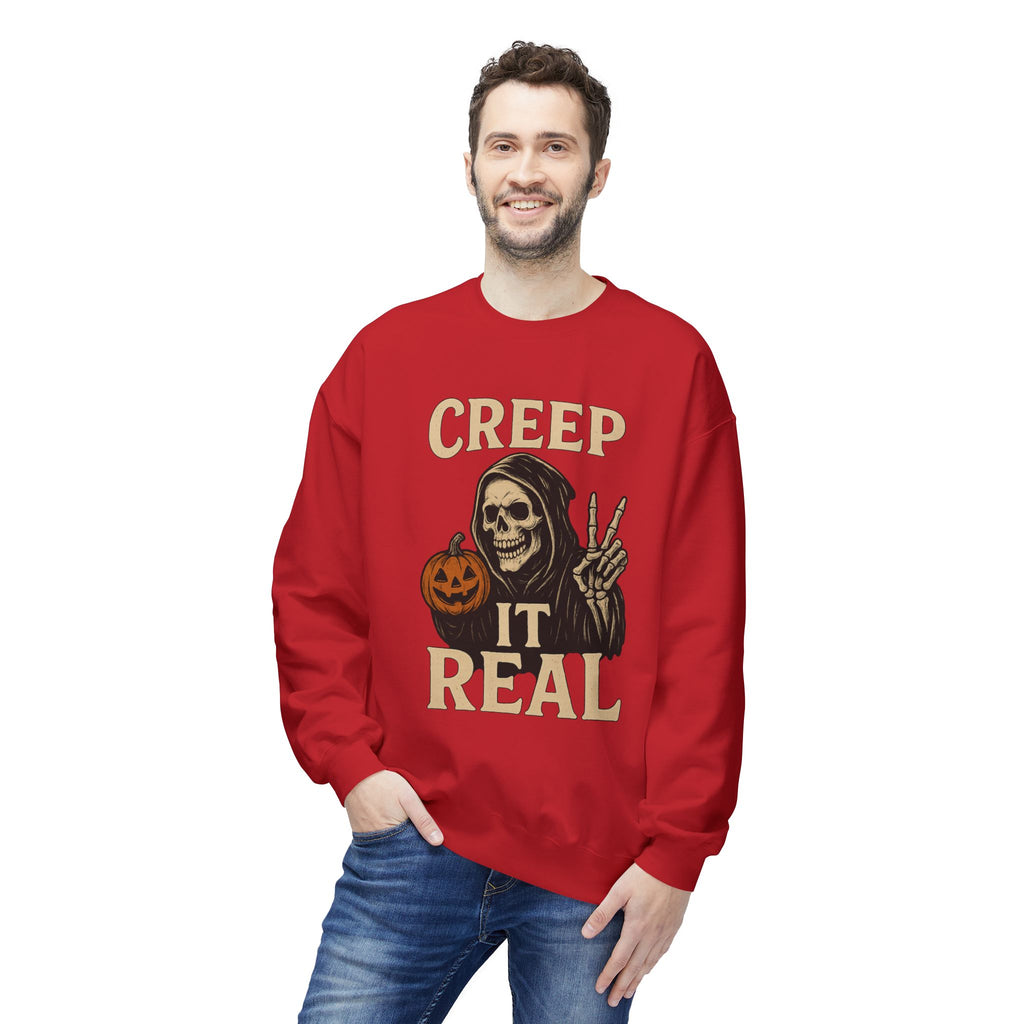 Creep It Real 1 - Crewneck Unisex Sweatshirt - Cozy Halloween Apparel