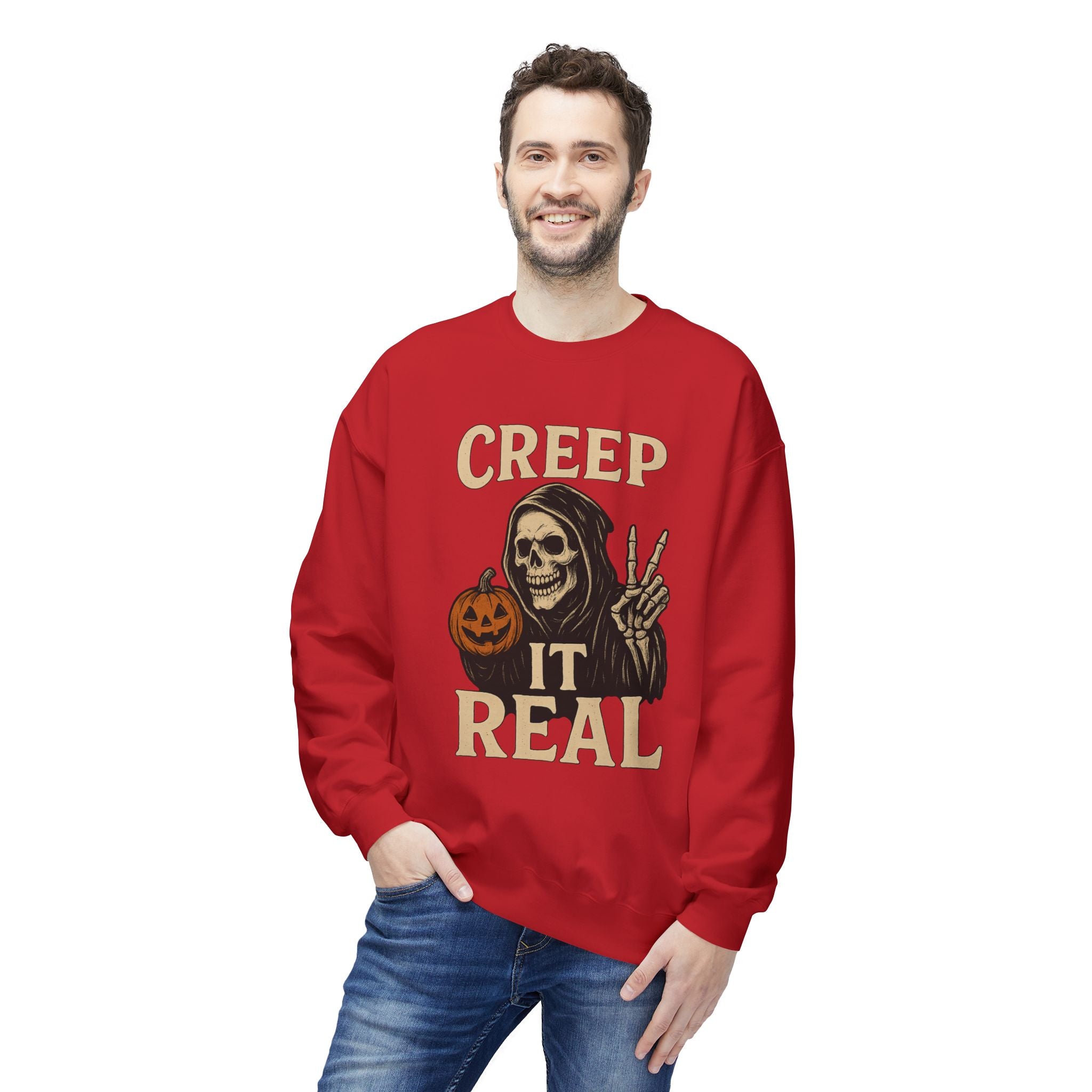 Creep It Real 1 - Crewneck Unisex Sweatshirt - Cozy Halloween Apparel