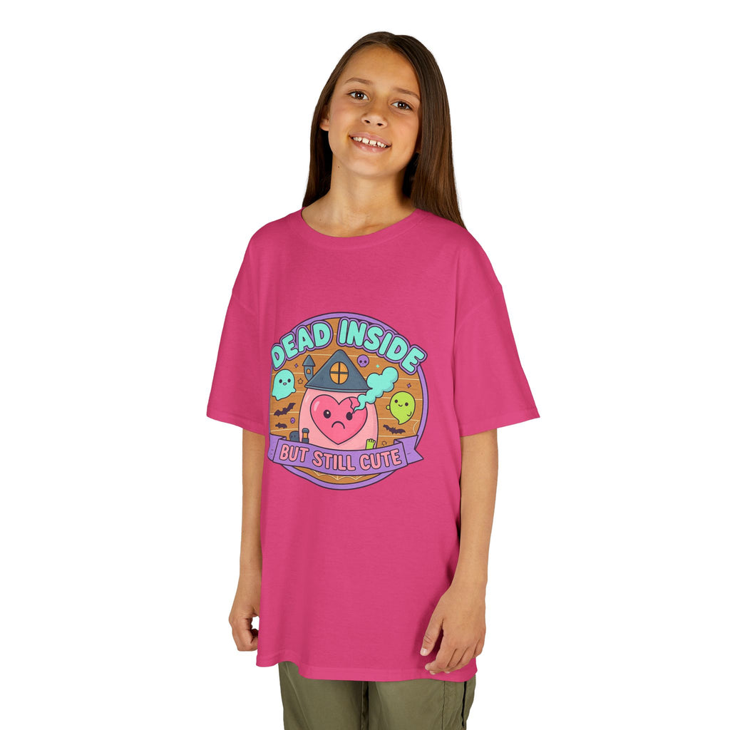 Dead Inside But Still Cute - Cute Kids Heavy Cotton Tee ,  Fun Graphic Tee for Kids