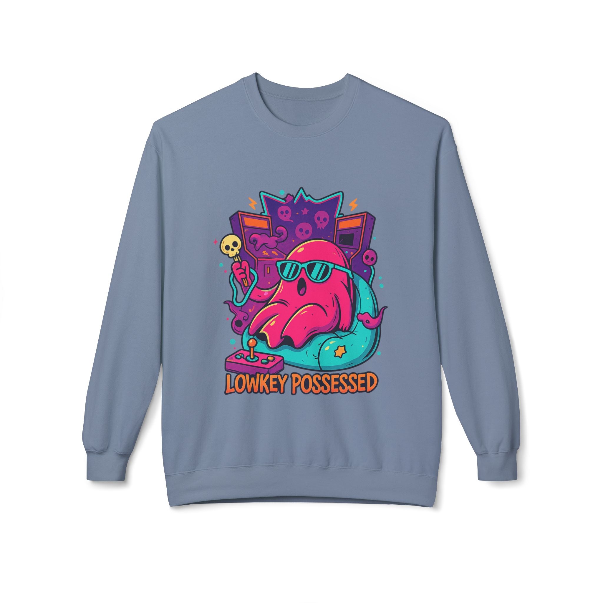 Lowkey Possessed 2 - Crewneck Unisex Sweatshirt - Cozy Halloween Apparel