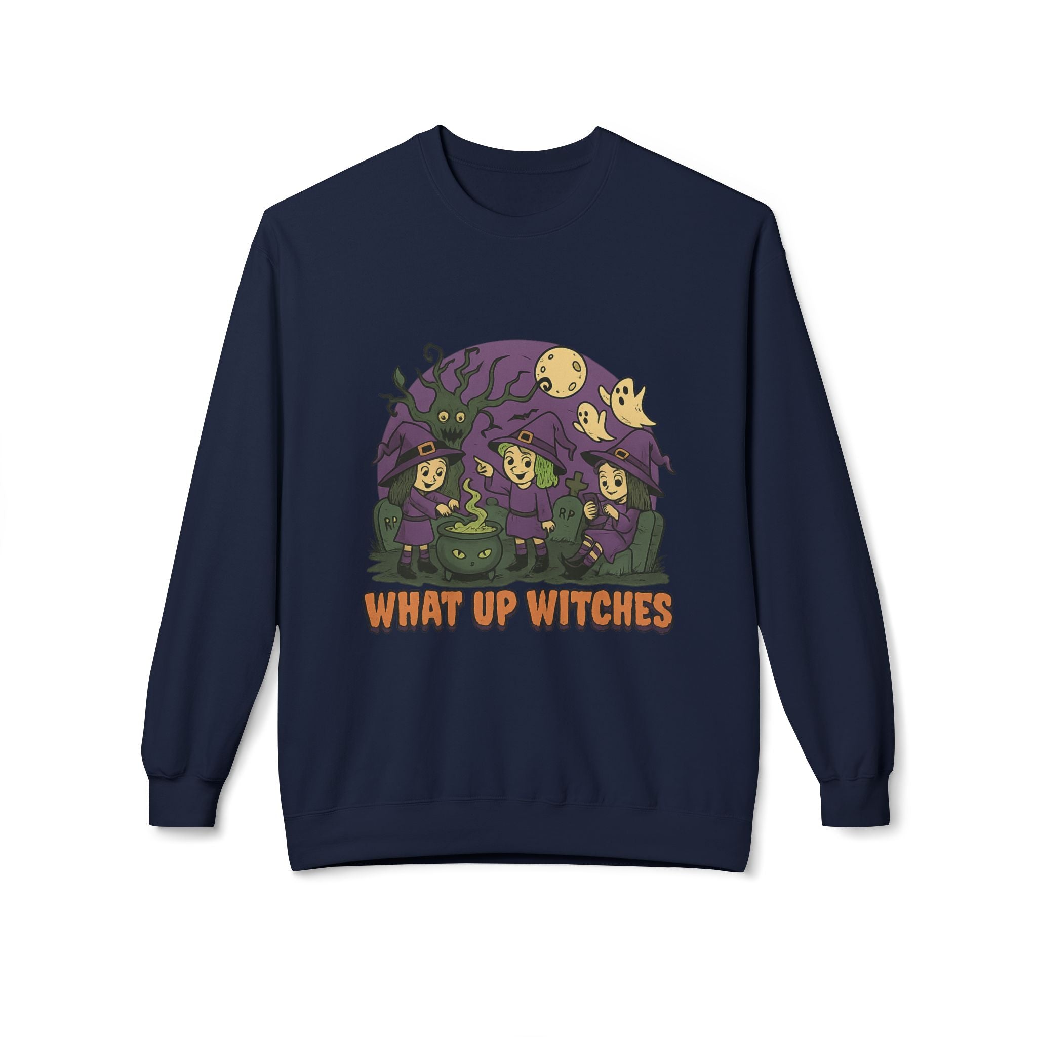 What Up Witches 2.2 - Crewneck Unisex Sweatshirt - Cozy Halloween Apparel
