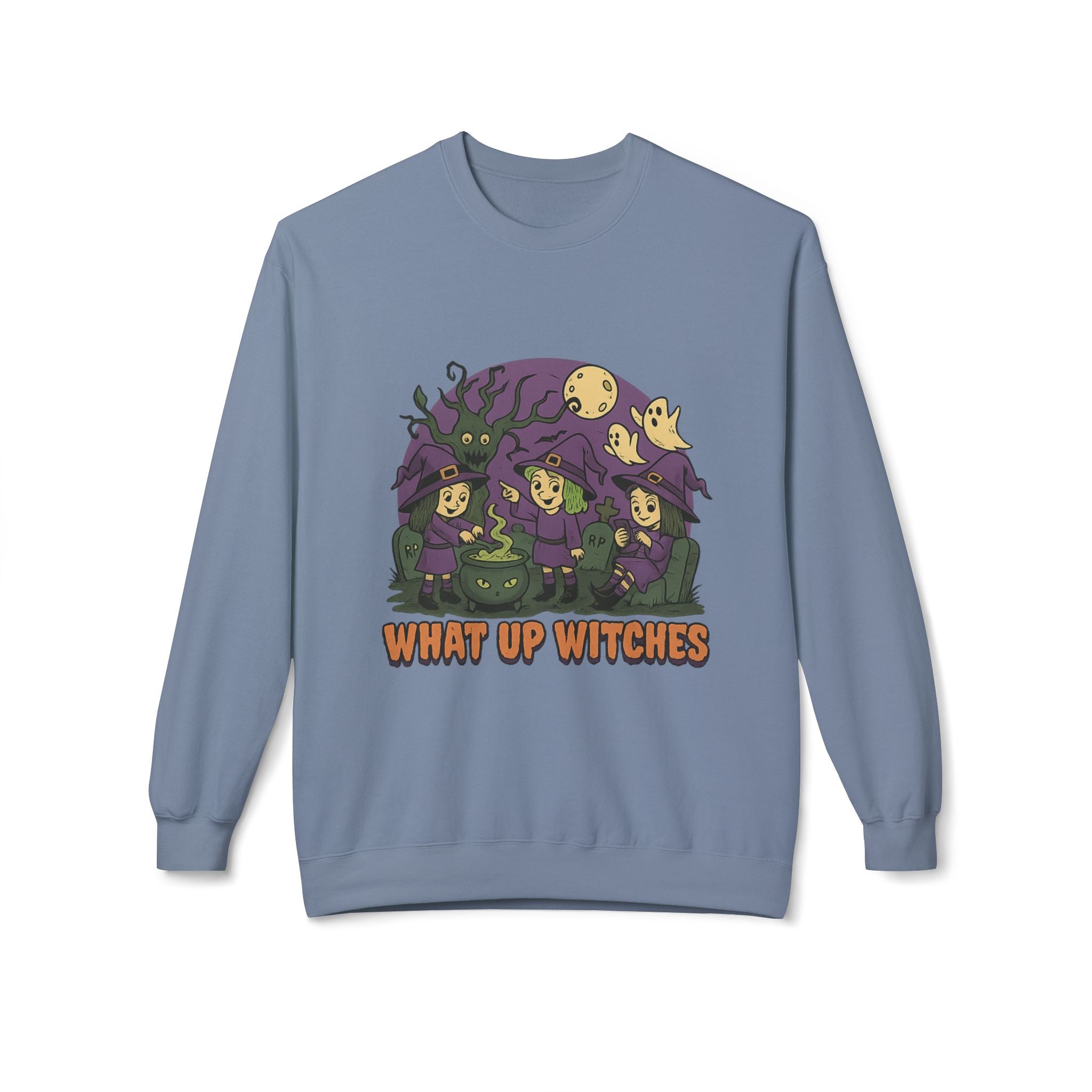 What Up Witches 2.2 - Crewneck Unisex Sweatshirt - Cozy Halloween Apparel