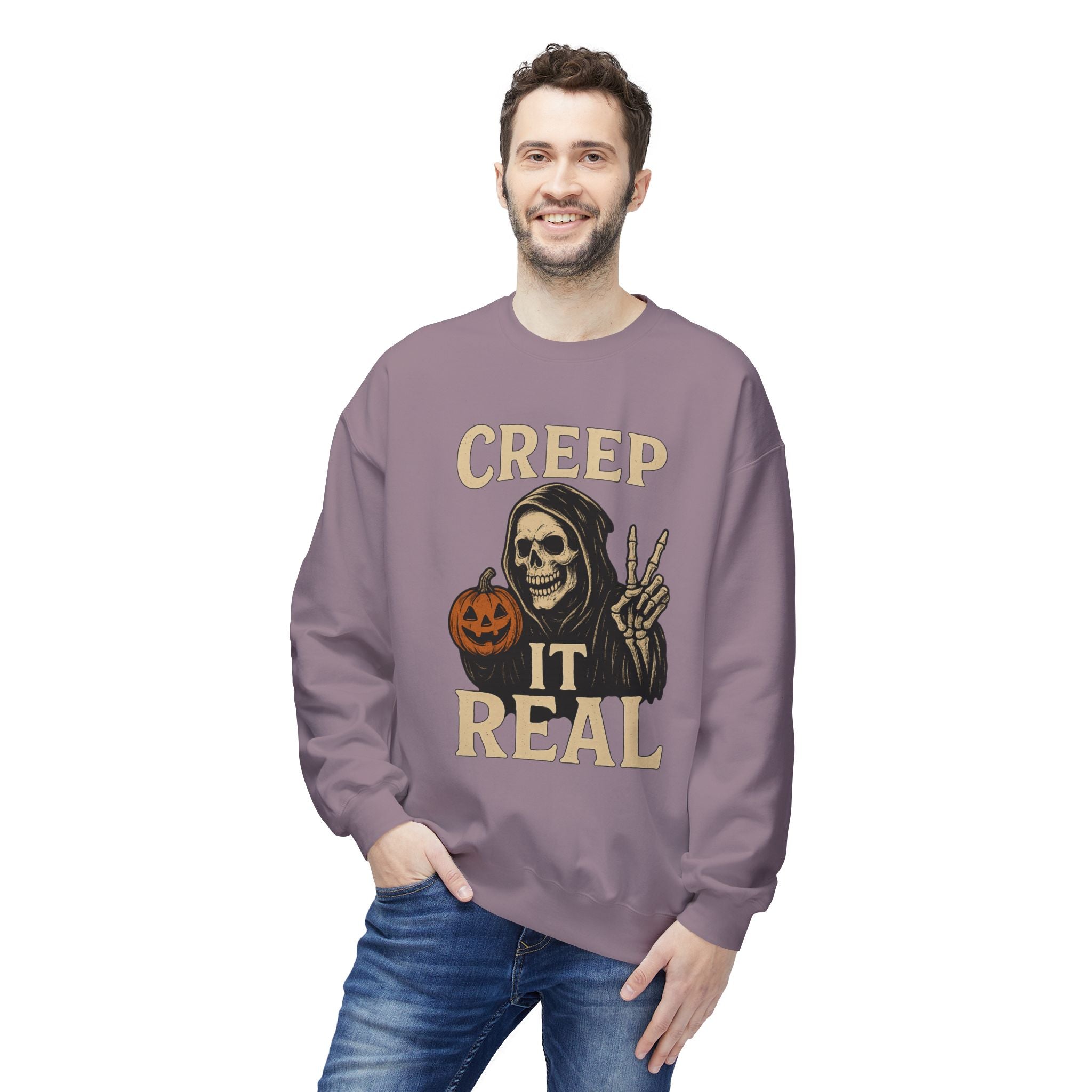 Creep It Real 1 - Crewneck Unisex Sweatshirt - Cozy Halloween Apparel