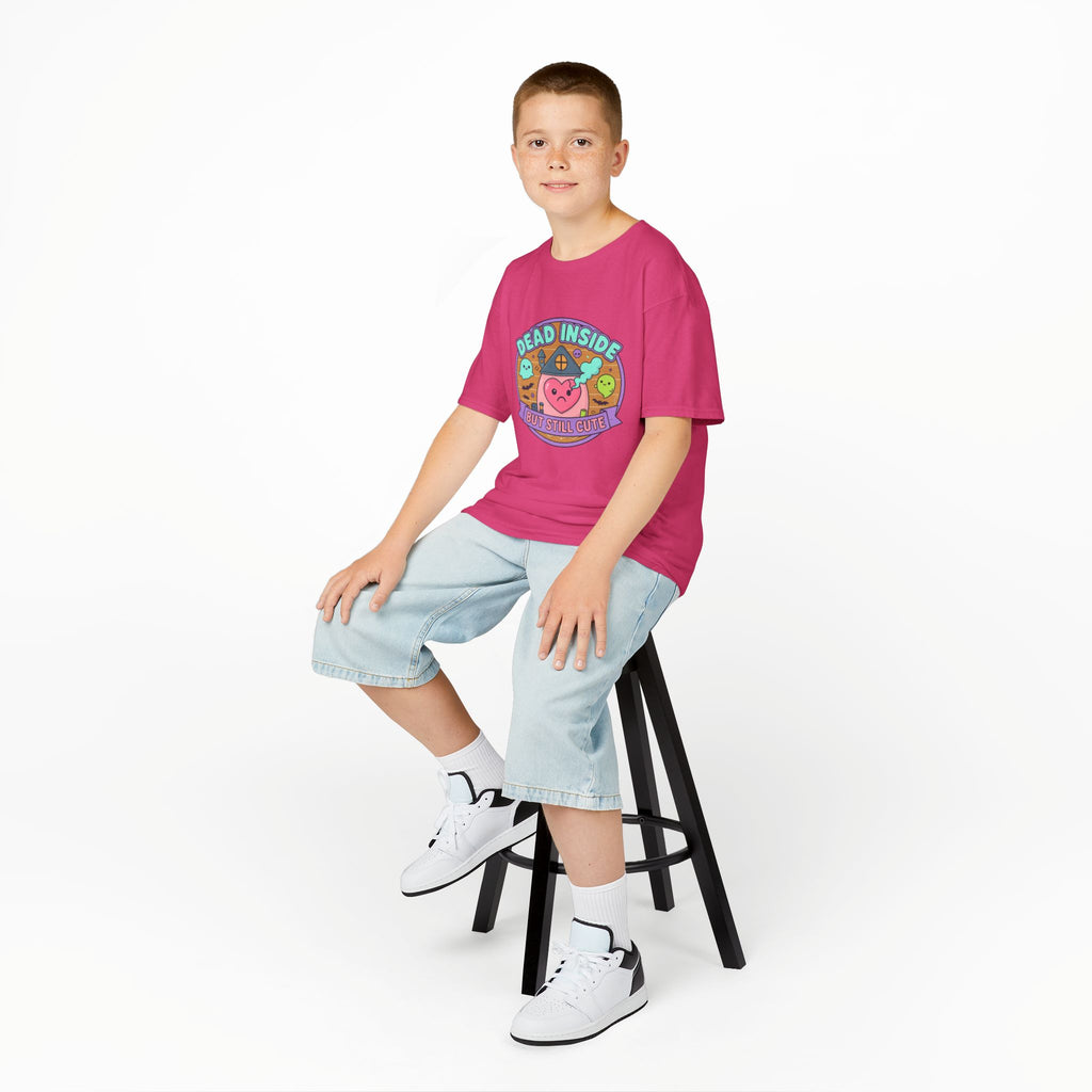Dead Inside But Still Cute - Cute Kids Heavy Cotton Tee ,  Fun Graphic Tee for Kids