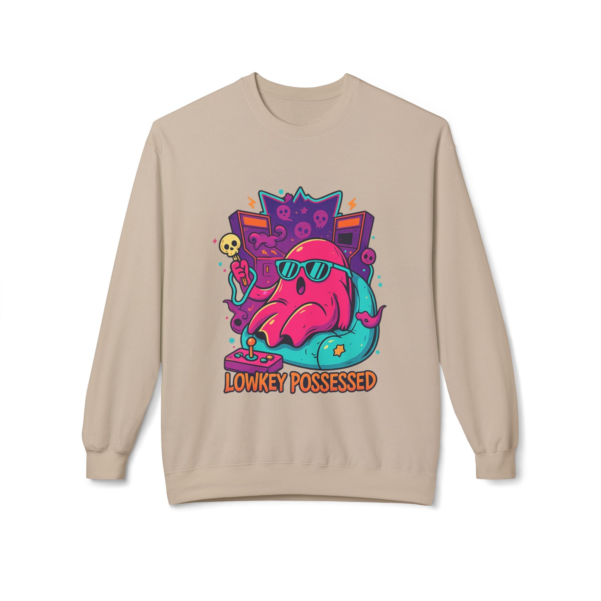 Lowkey Possessed 2 - Crewneck Unisex Sweatshirt - Cozy Halloween Apparel