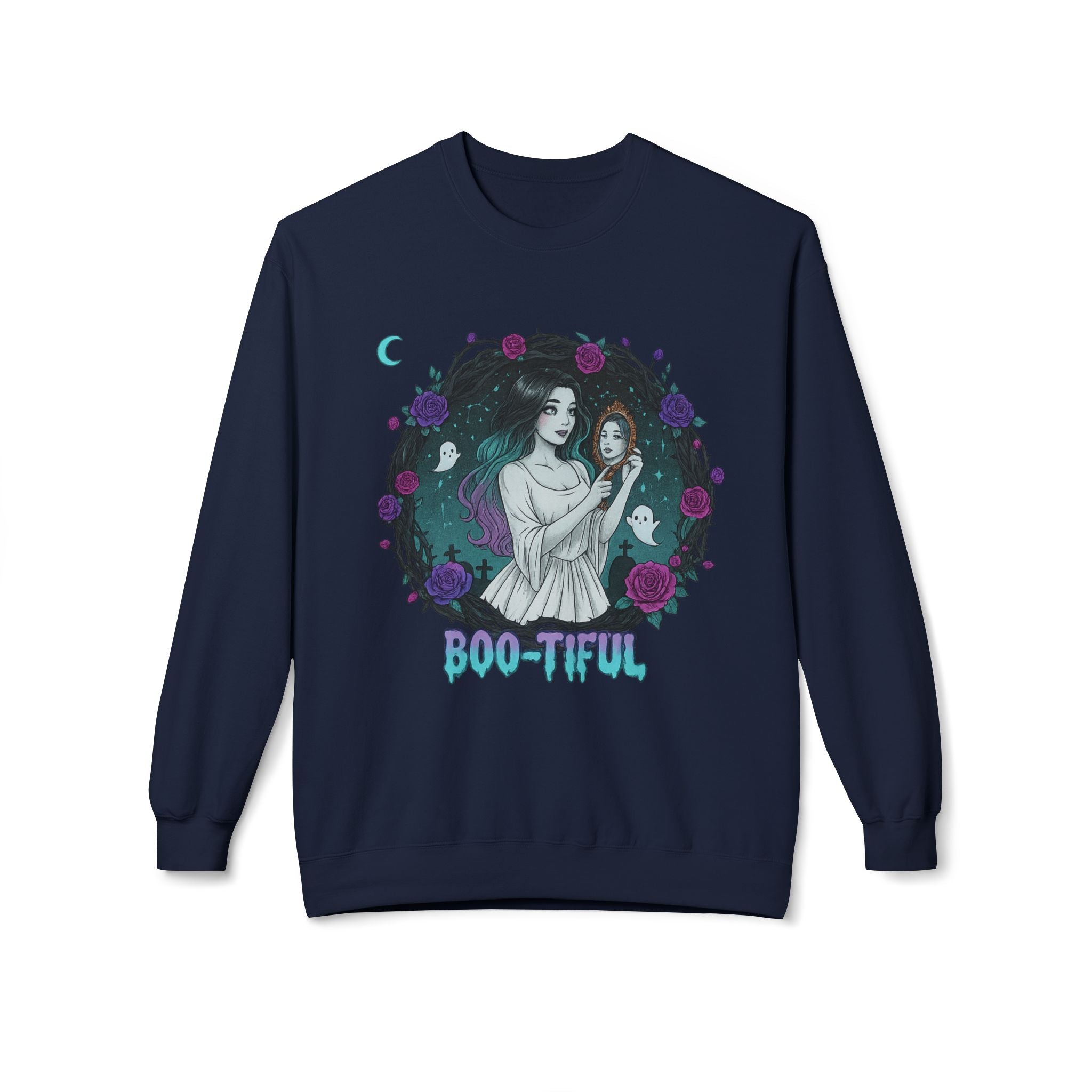 Boo-tiful 4.1 - Gothic Witch Crewneck Unisex Sweatshirt - Cozy Halloween Apparel