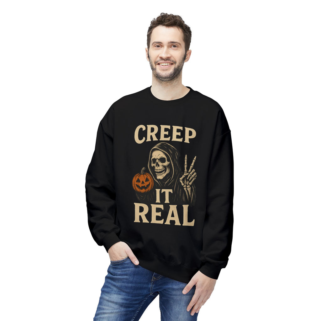 Creep It Real 1 - Crewneck Unisex Sweatshirt - Cozy Halloween Apparel