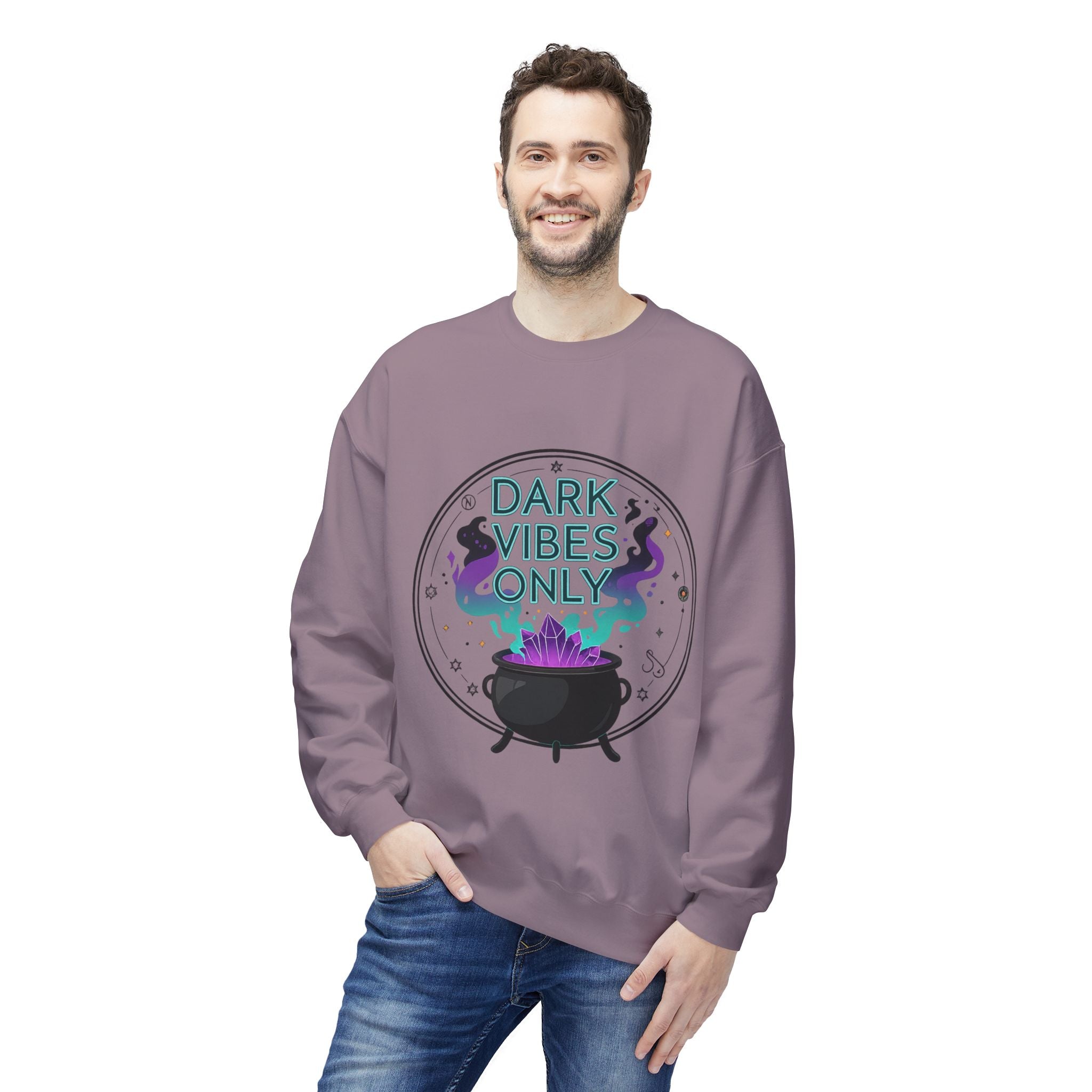 Dark Vibes Only 3.1 - Crewneck Unisex Sweatshirt - Cozy Halloween Apparel