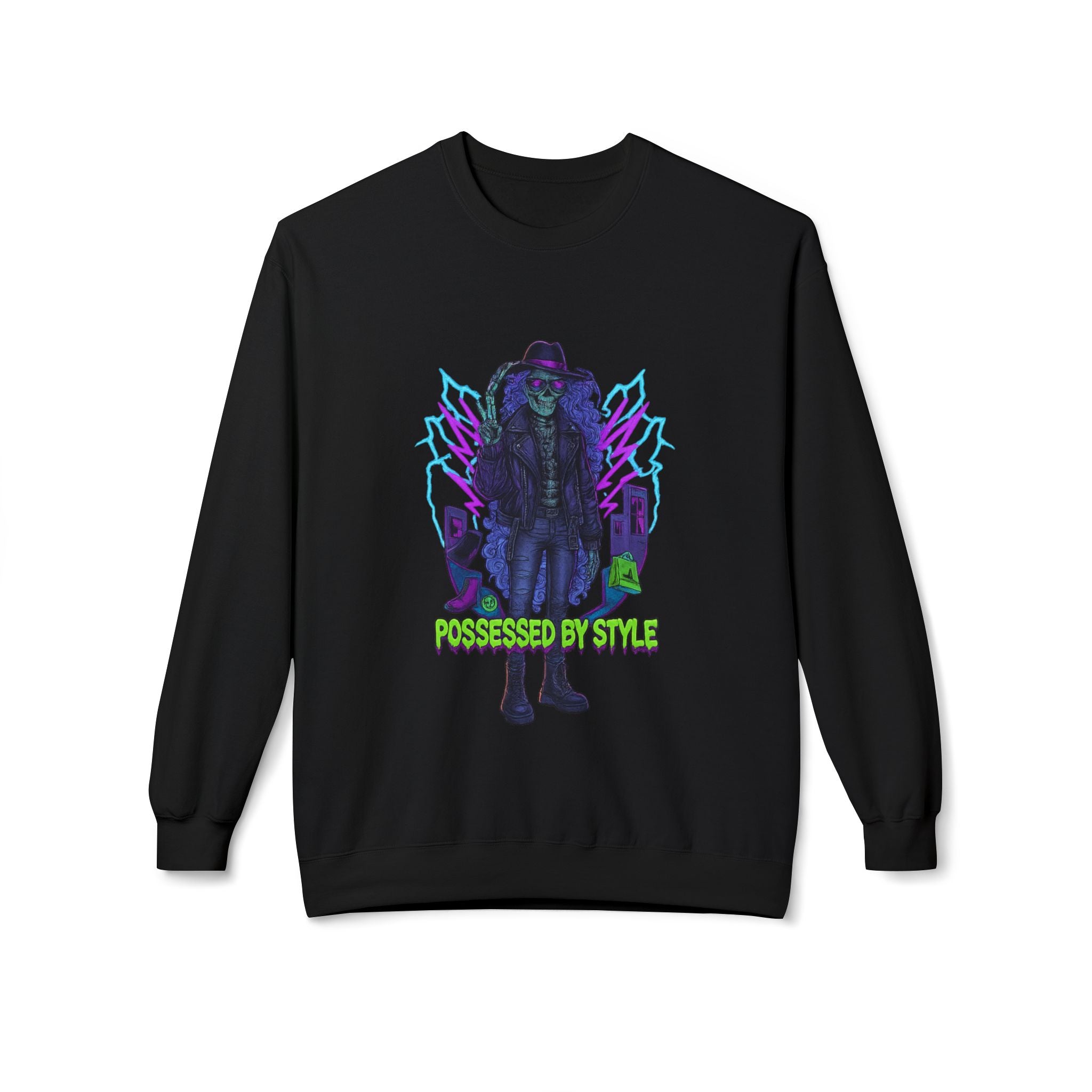 Possessed by Style 1 - Crewneck Unisex Sweatshirt - Cozy Halloween Apparel