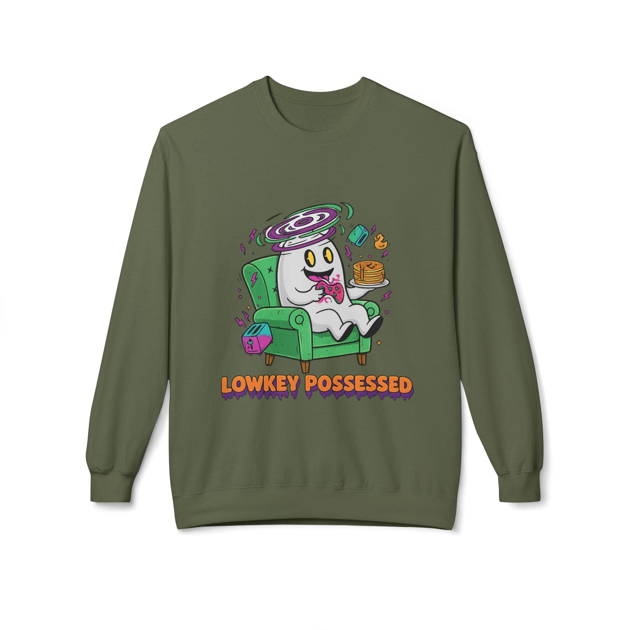 Lowkey Possessed 4 - Crewneck Unisex Sweatshirt - Cozy Halloween Apparel