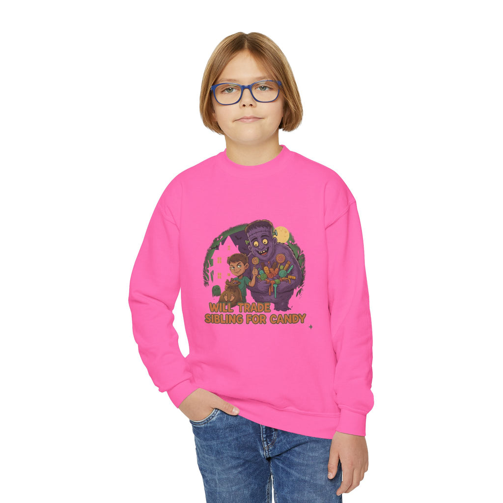 Will Trade Sibling for Candy 1 , Funny Teen Apparel, Cute Sweatshirt, Unique Gift for Kids,