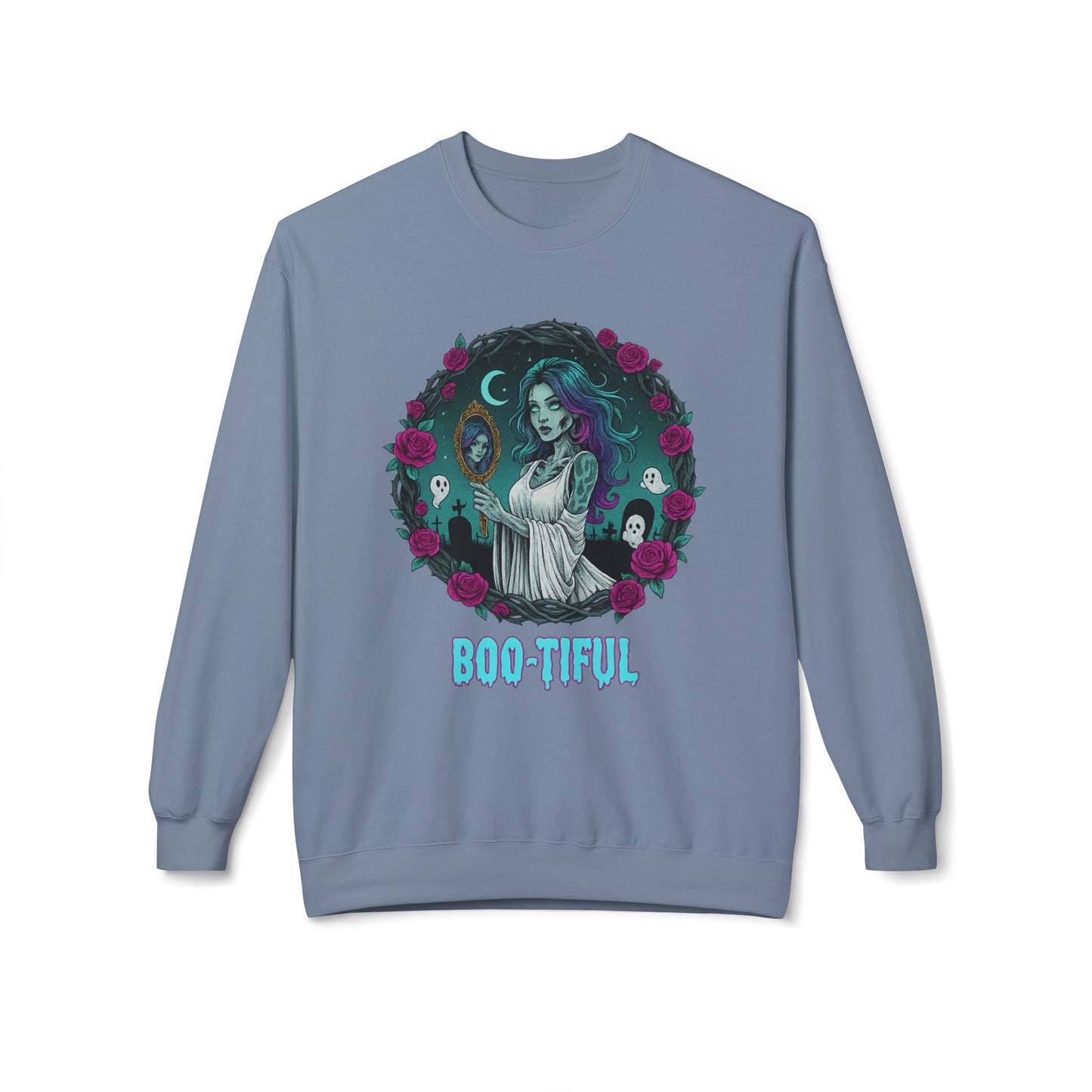 Boo-tiful 4.2- Gothic Witch Crewneck Unisex Sweatshirt - Cozy Halloween Apparel