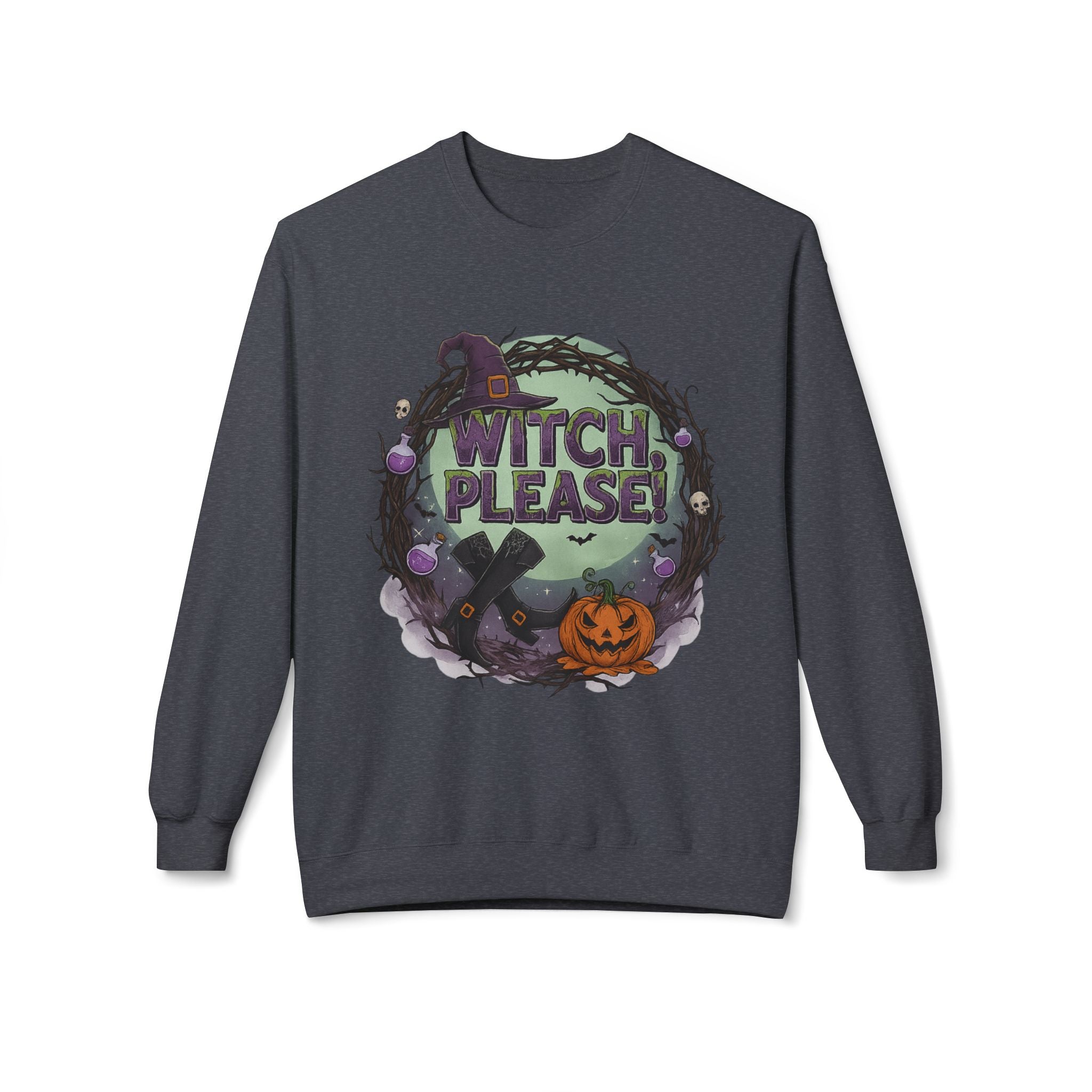 Witch, Please! 1 - Crewneck Unisex Sweatshirt - Cozy Halloween Apparel
