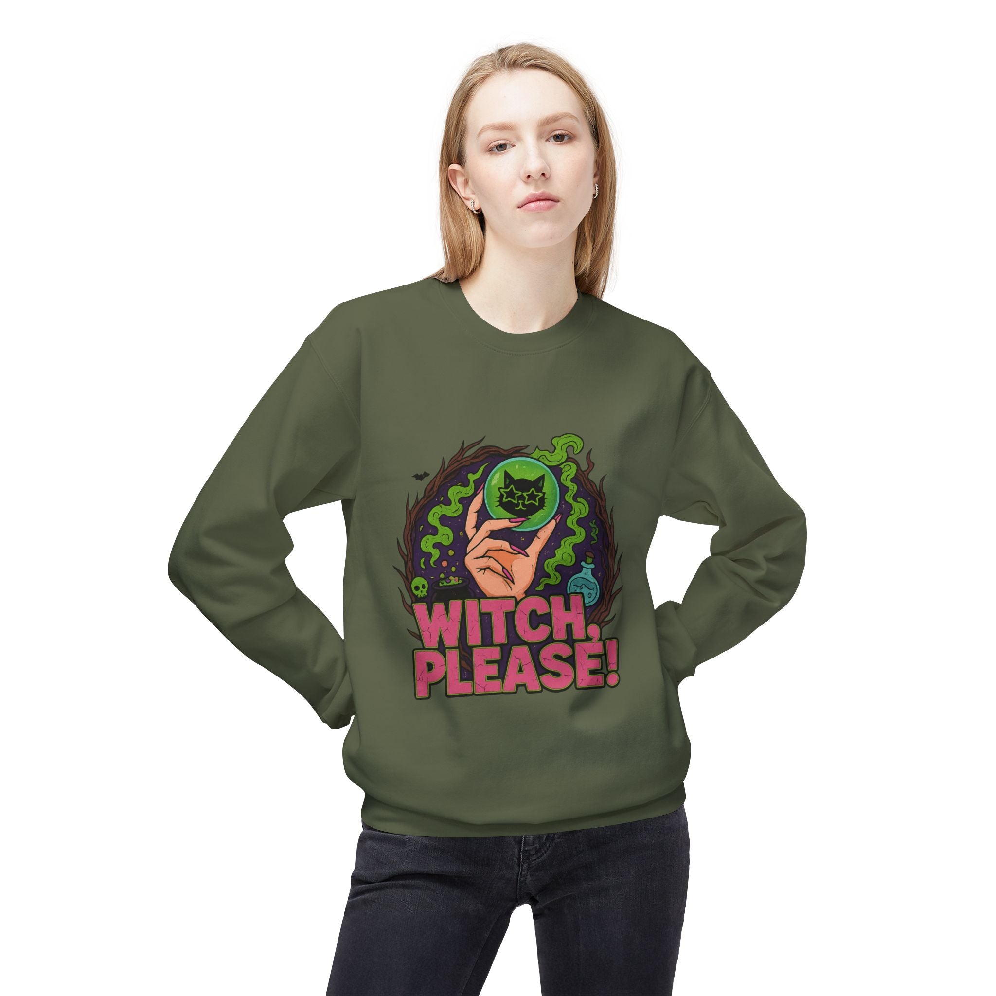 Witch, Please! 2 - Crewneck Unisex Sweatshirt - Cozy Halloween Apparel
