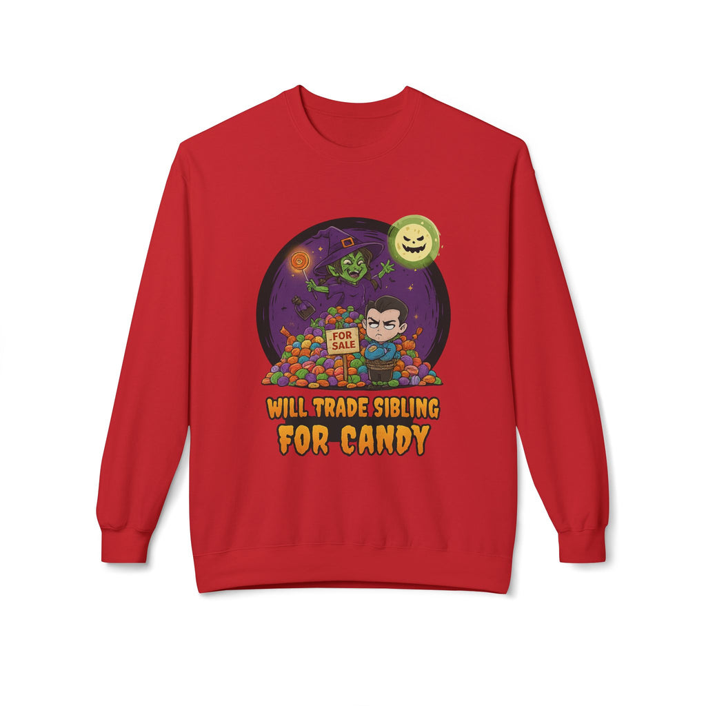 Will Trade Sibling for Candy 2 - Crewneck Unisex Sweatshirt - Cozy Halloween Apparel