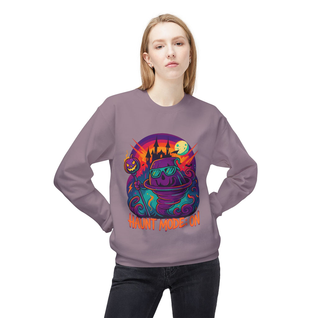 Haunt Mode ON 4 - Crewneck Unisex Sweatshirt - Cozy Halloween Apparel