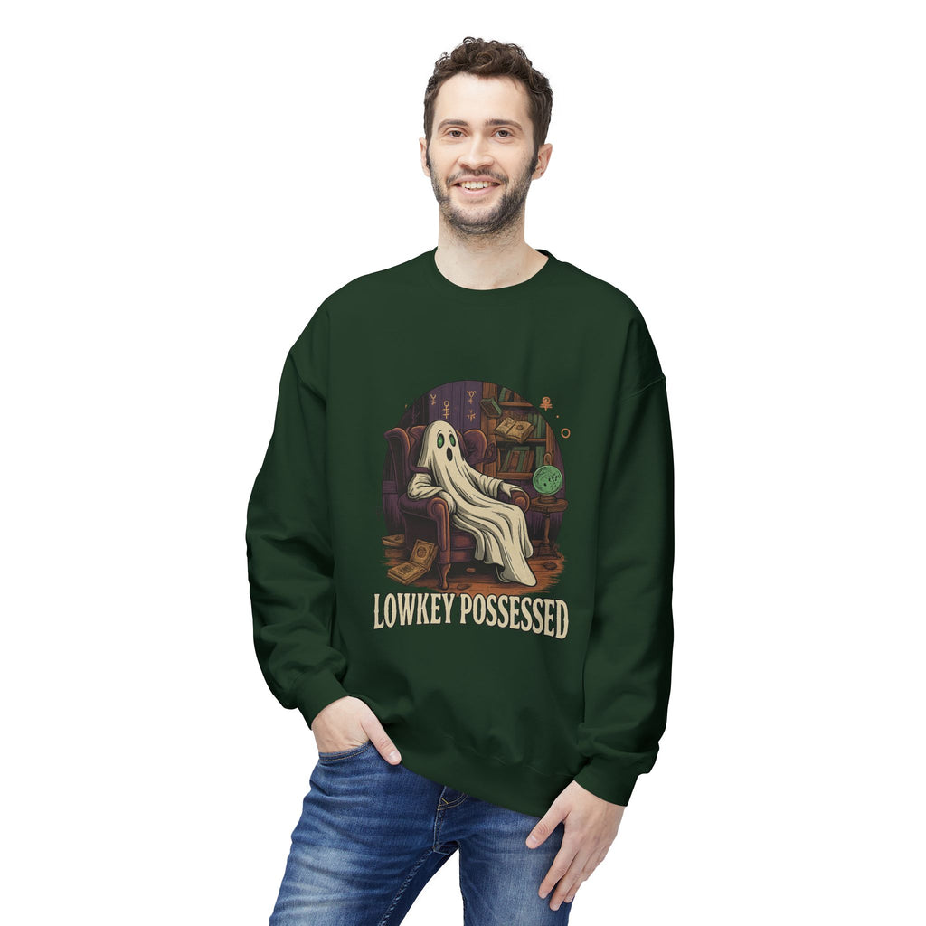 Lowkey Possessed 1 - Crewneck Unisex Sweatshirt - Cozy Halloween Apparel