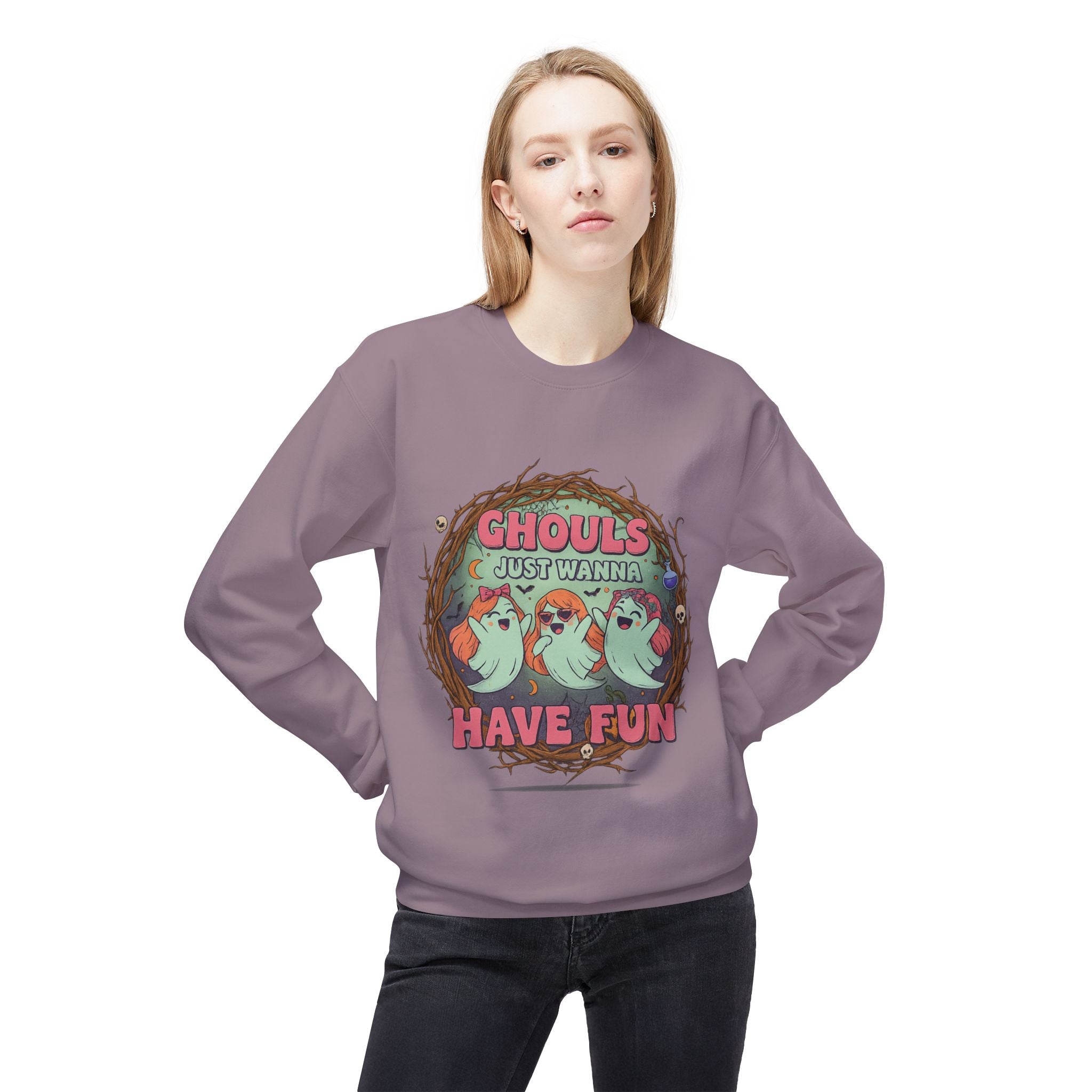 Ghouls Just Wanna Have Fun 1 - Crewneck Unisex Sweatshirt - Cozy Halloween Apparel