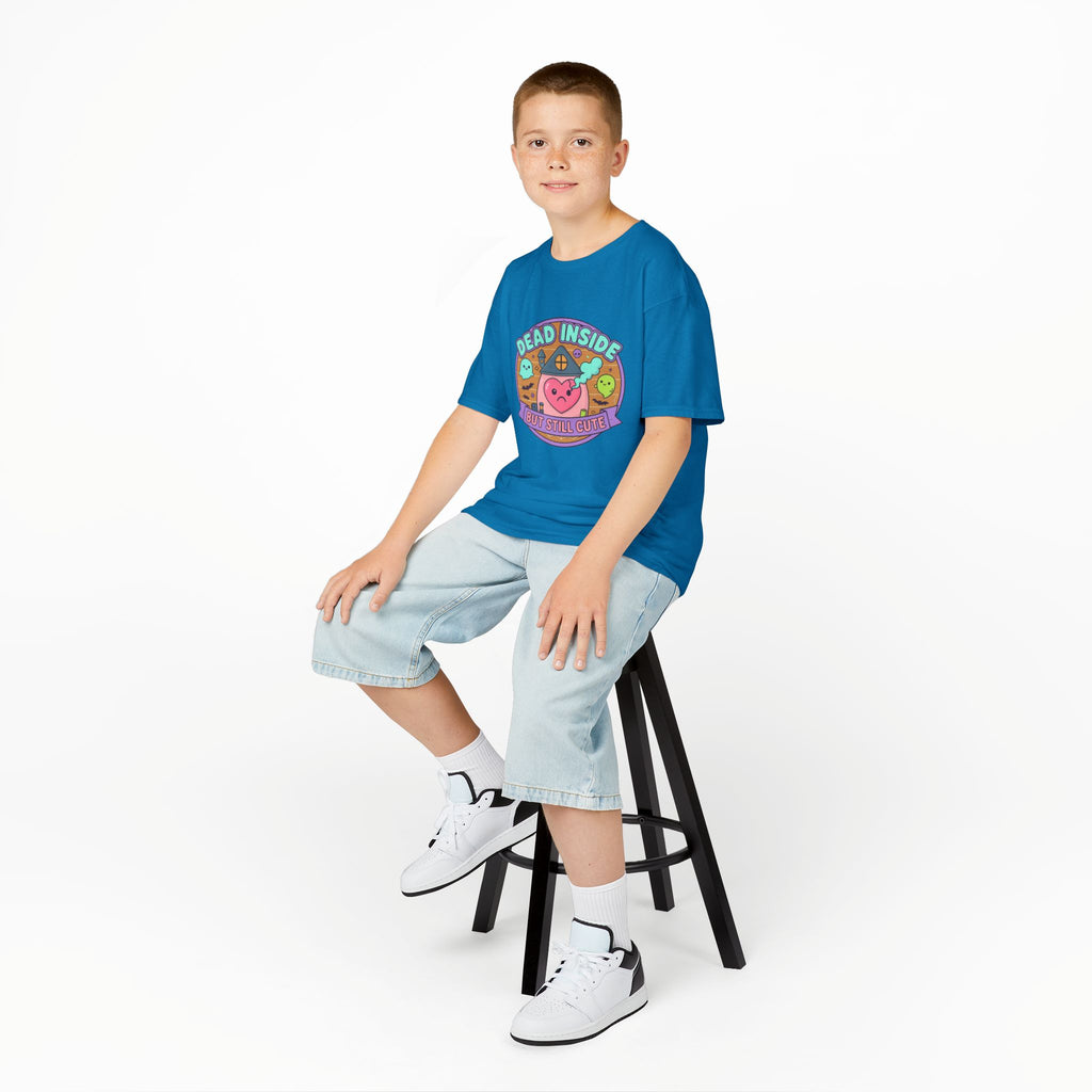 Dead Inside But Still Cute - Cute Kids Heavy Cotton Tee ,  Fun Graphic Tee for Kids