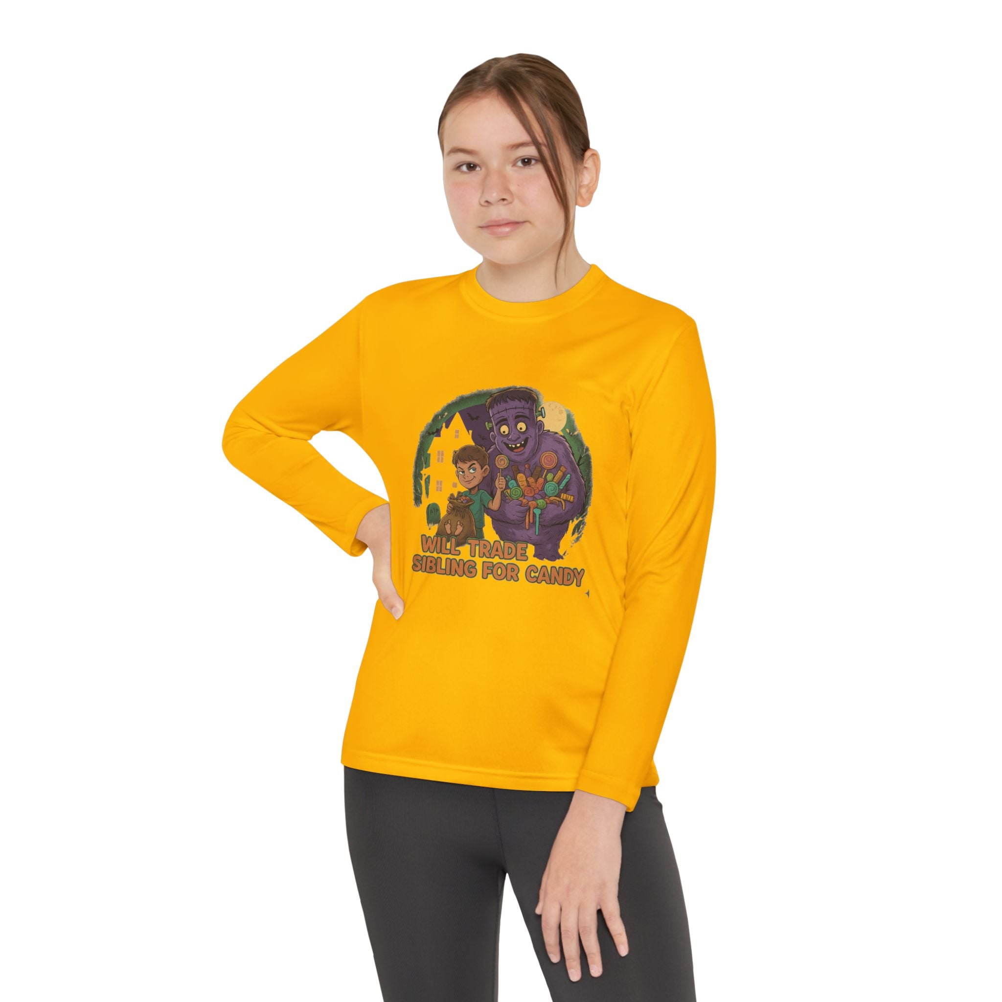 Will Trade Sibling for Candy 1 - Youth Long Sleeve Competitor Tee