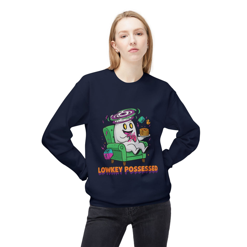 Lowkey Possessed 4 - Crewneck Unisex Sweatshirt - Cozy Halloween Apparel