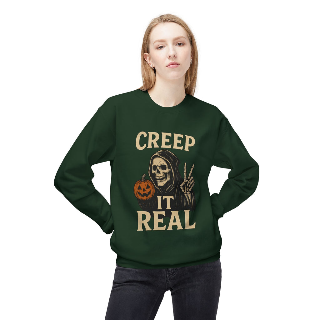 Creep It Real 1 - Crewneck Unisex Sweatshirt - Cozy Halloween Apparel