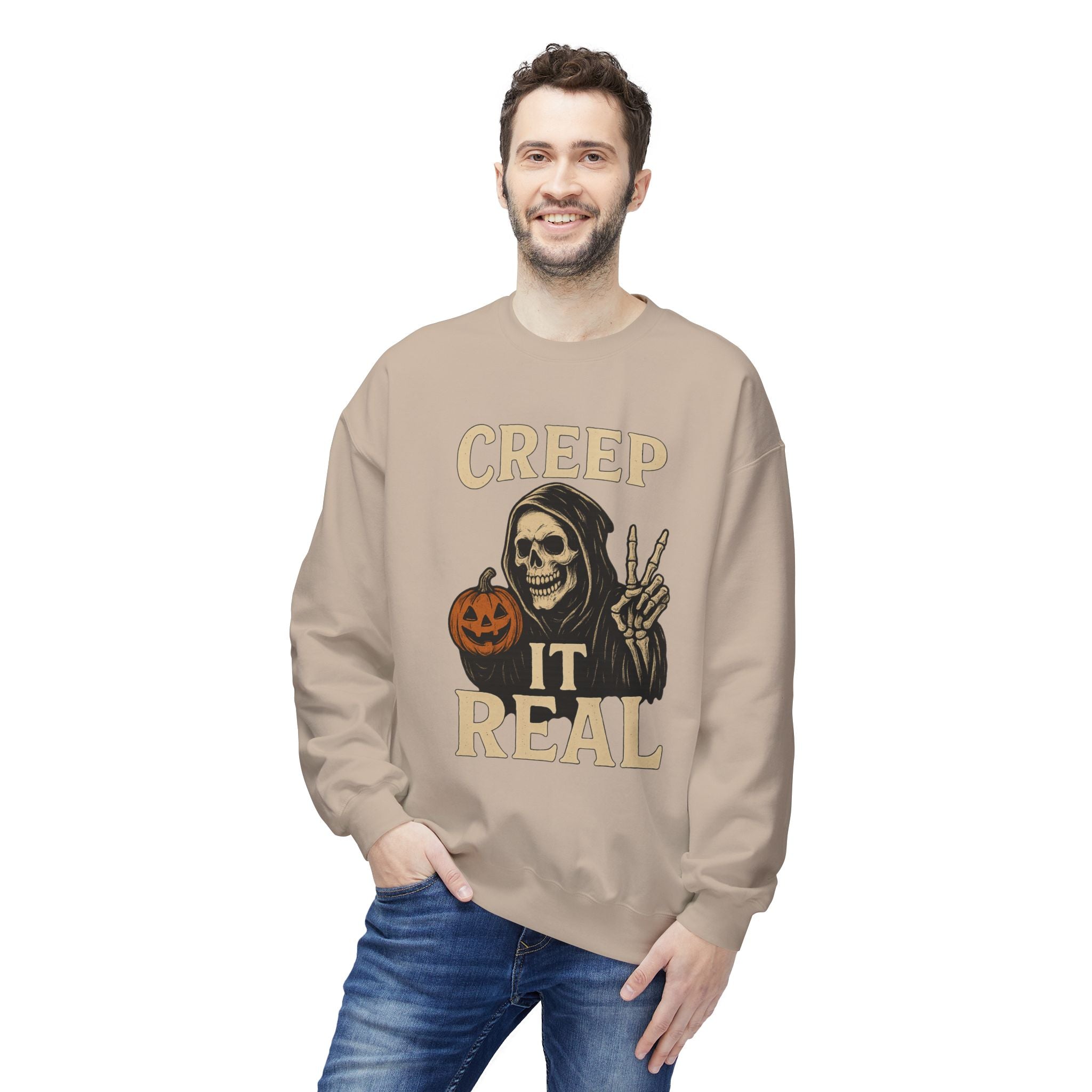 Creep It Real 1 - Crewneck Unisex Sweatshirt - Cozy Halloween Apparel