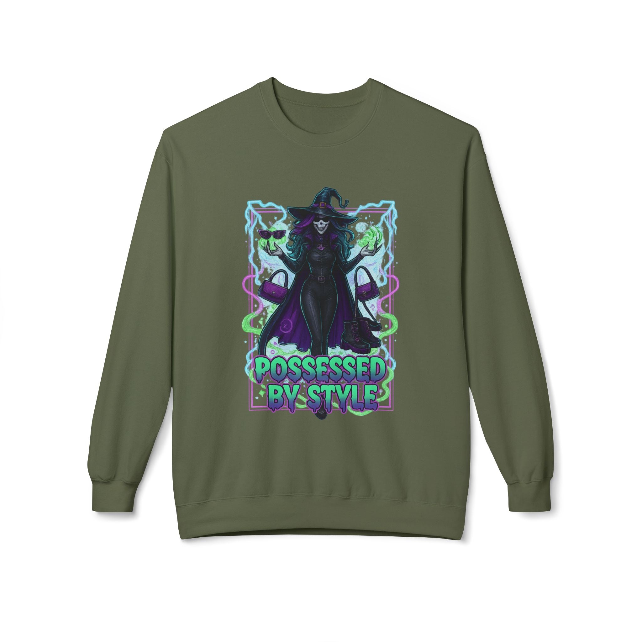 Possessed by Style 4 - Crewneck Unisex Sweatshirt - Cozy Halloween Apparel