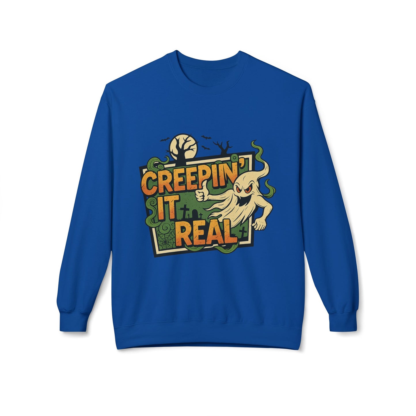 Creepin’ It Real 1- Crewneck Unisex Sweatshirt - Cozy Halloween Apparel
