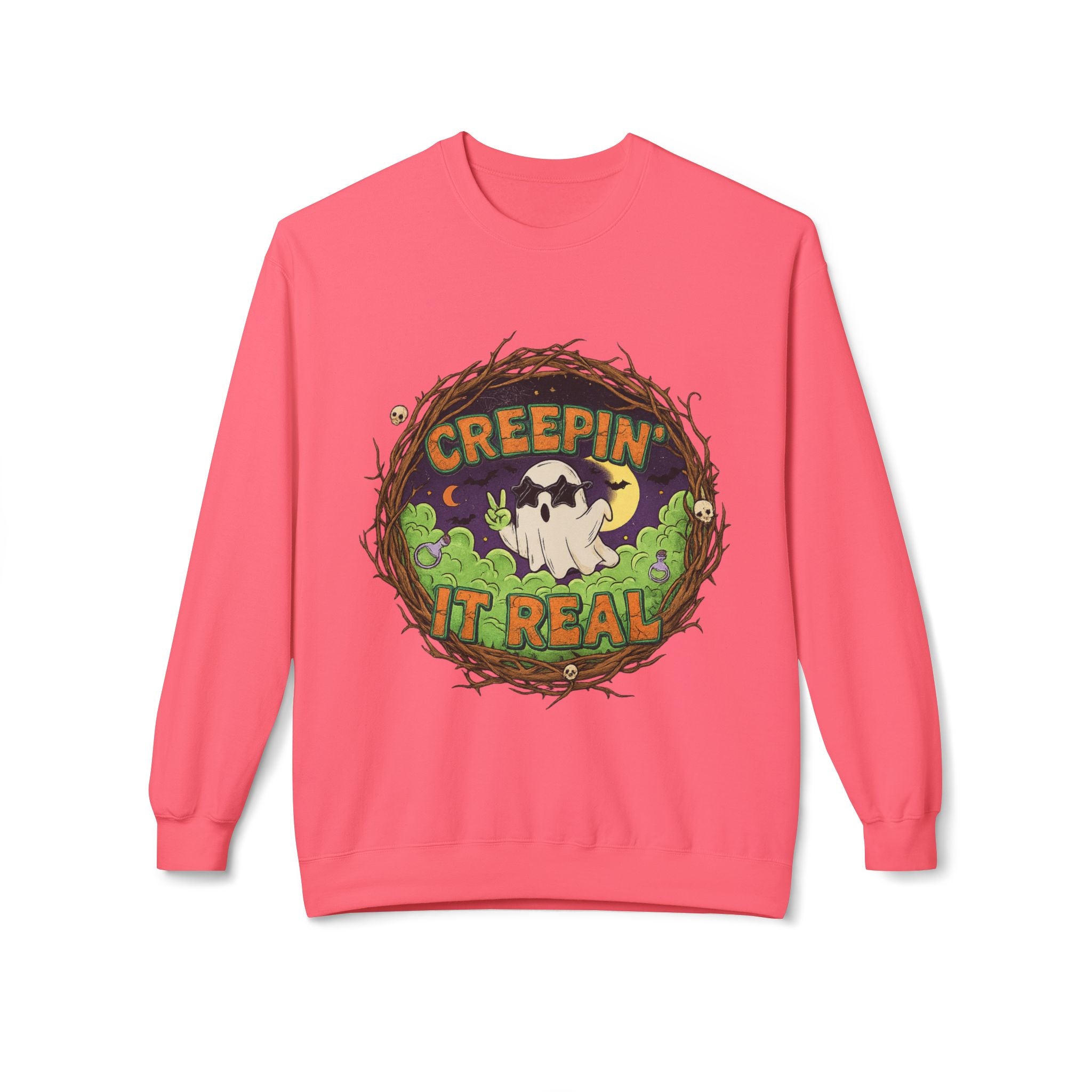 Creepin’ It Real 2 - Crewneck Unisex Sweatshirt - Cozy Halloween Apparel
