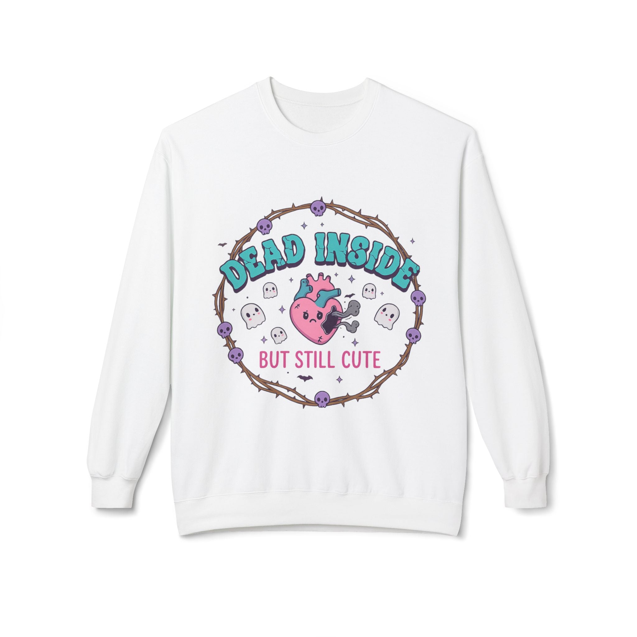 Dead Inside, But Still Cute 1- Crewneck Unisex Sweatshirt - Cozy Halloween Apparel