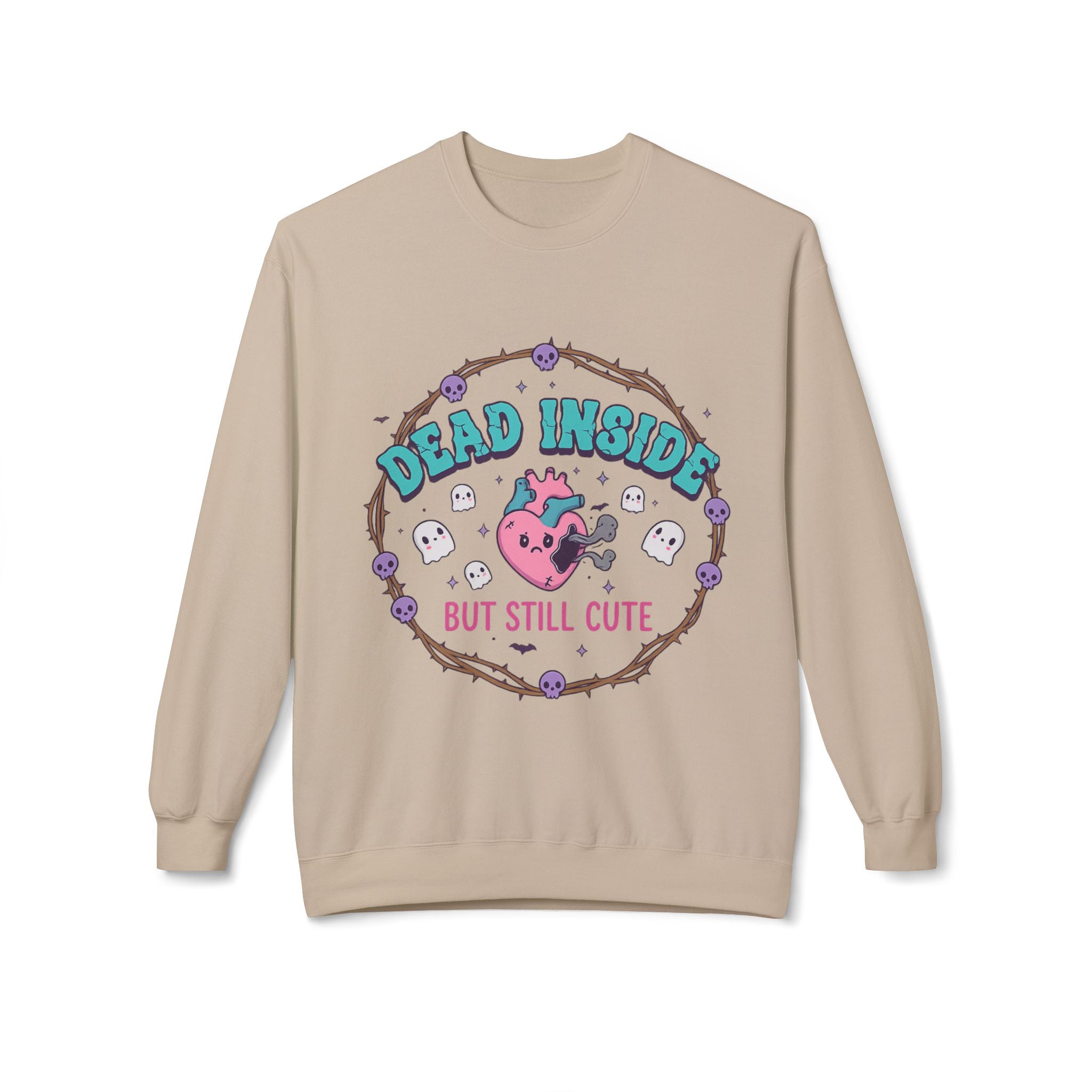 Dead Inside, But Still Cute 1- Crewneck Unisex Sweatshirt - Cozy Halloween Apparel