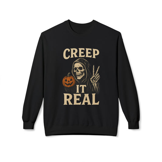Creep It Real 1 - Crewneck Unisex Sweatshirt - Cozy Halloween Apparel