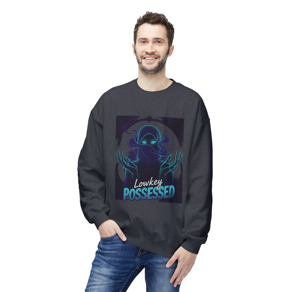 Lowkey Possessed 3 - Crewneck Unisex Sweatshirt - Cozy Halloween Apparel