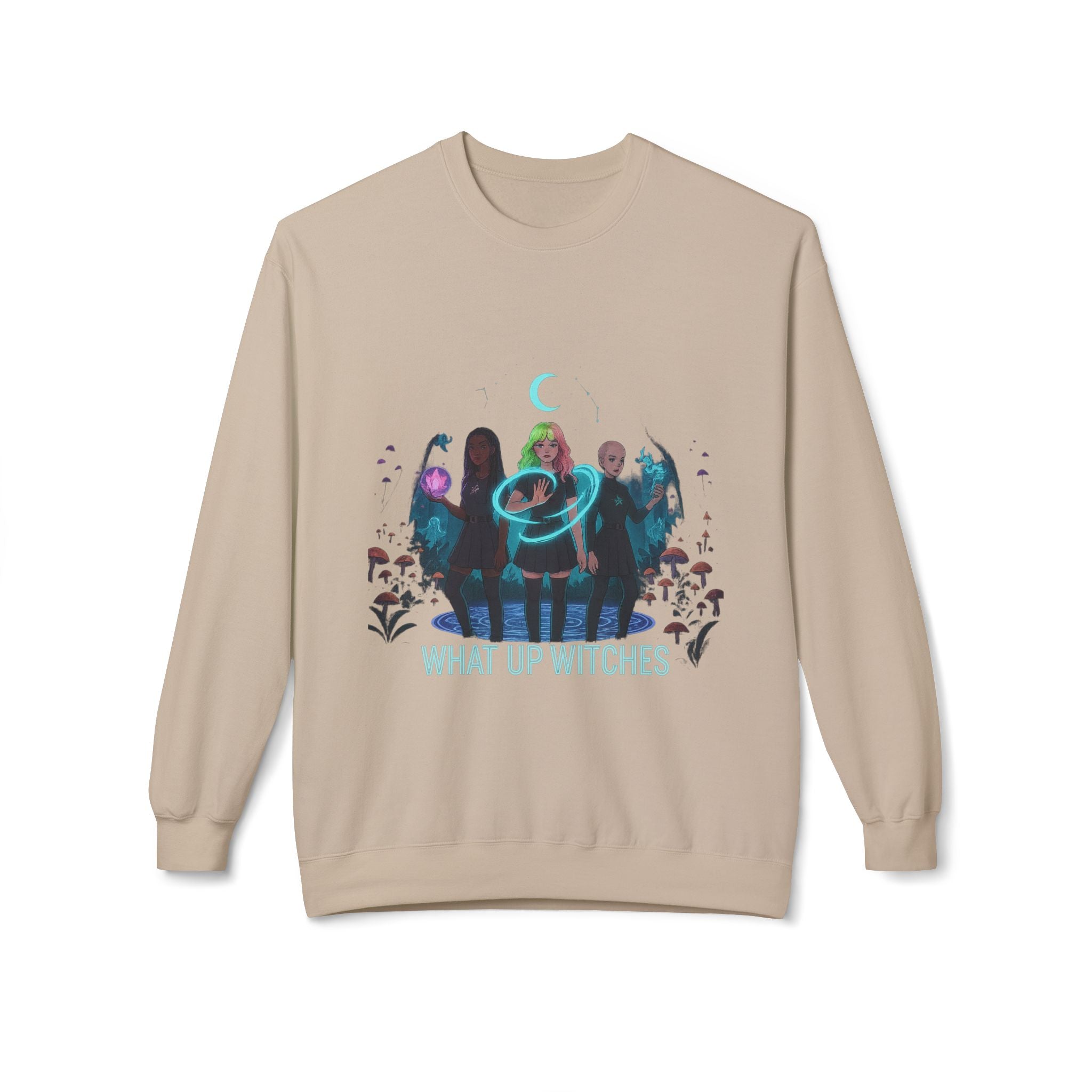 What Up Witches 3 - Crewneck Unisex Sweatshirt - Cozy Halloween Apparel
