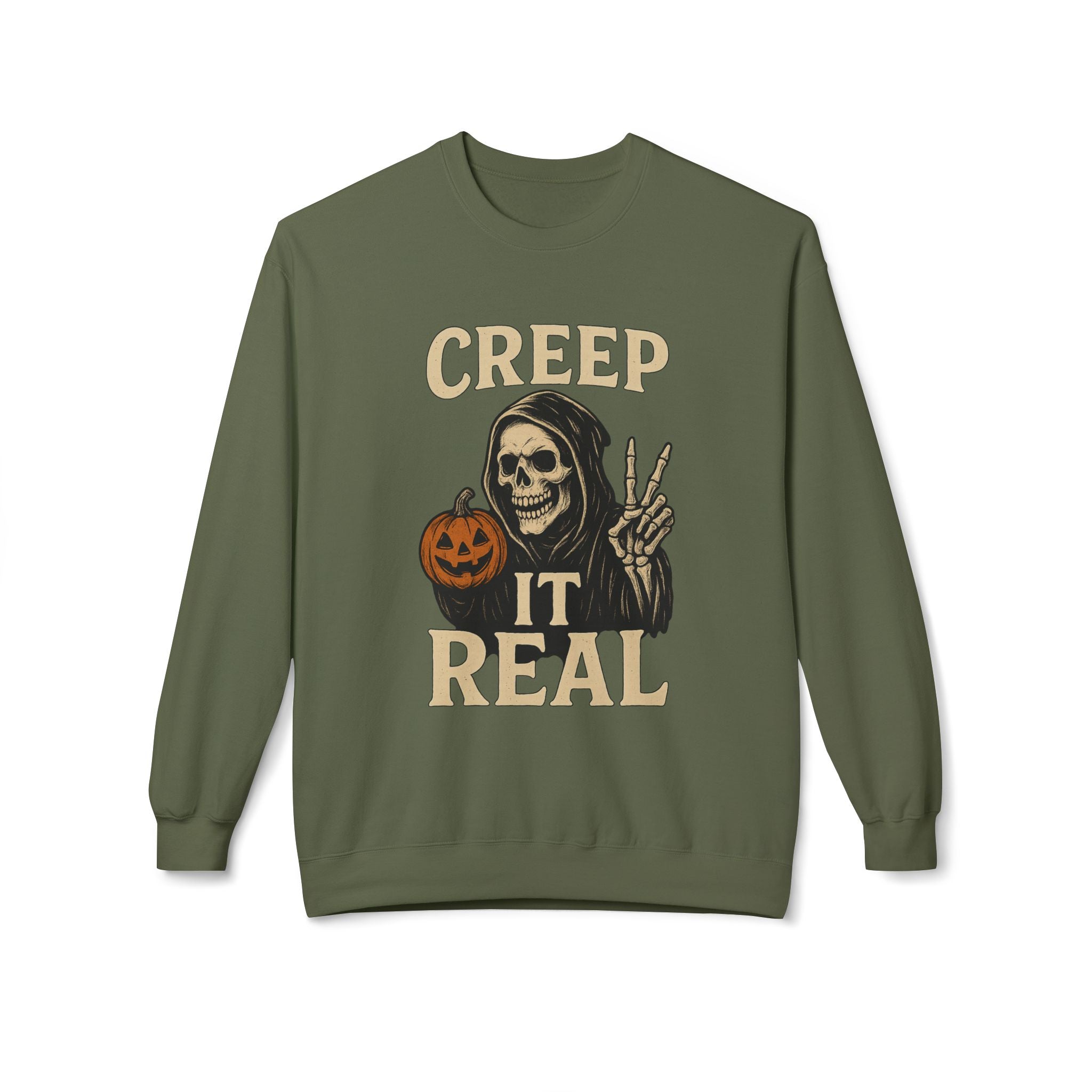 Creep It Real 1 - Crewneck Unisex Sweatshirt - Cozy Halloween Apparel