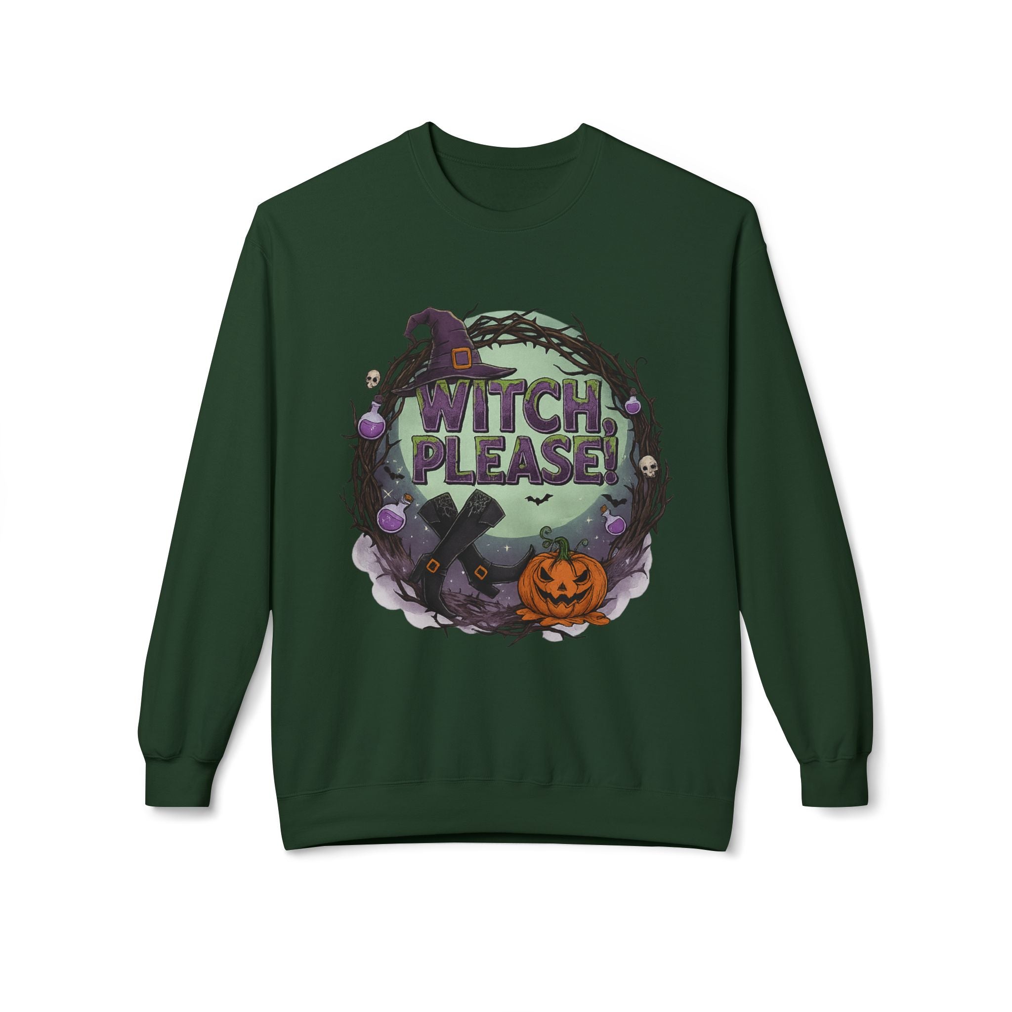 Witch, Please! 1 - Crewneck Unisex Sweatshirt - Cozy Halloween Apparel