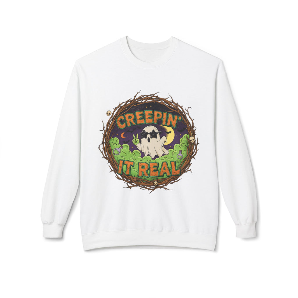 Creepin’ It Real 2 - Crewneck Unisex Sweatshirt - Cozy Halloween Apparel