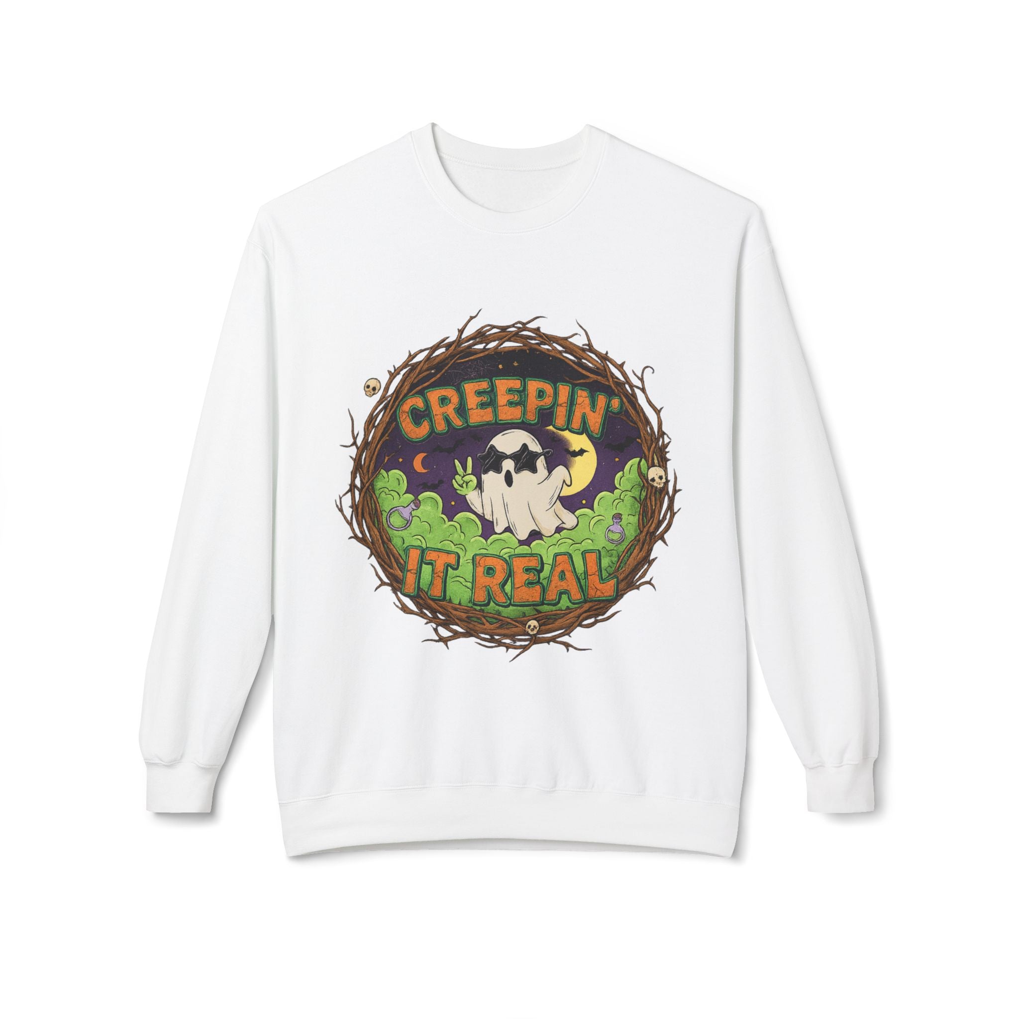 Creepin’ It Real 2 - Crewneck Unisex Sweatshirt - Cozy Halloween Apparel