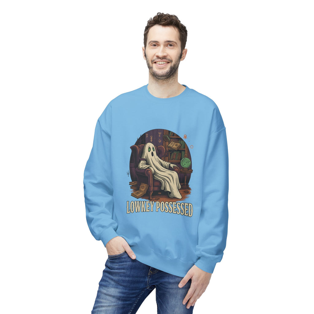 Lowkey Possessed 1 - Crewneck Unisex Sweatshirt - Cozy Halloween Apparel