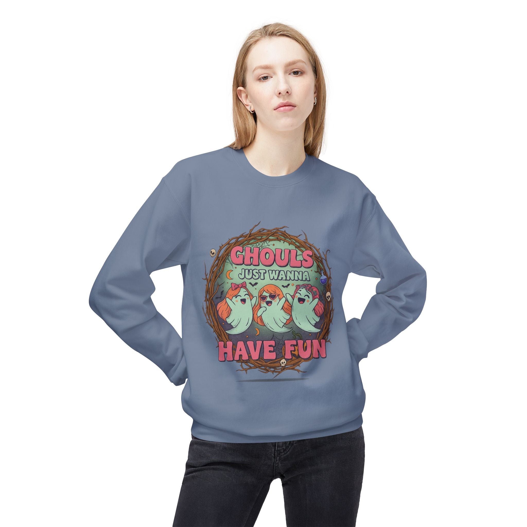 Ghouls Just Wanna Have Fun 1 - Crewneck Unisex Sweatshirt - Cozy Halloween Apparel