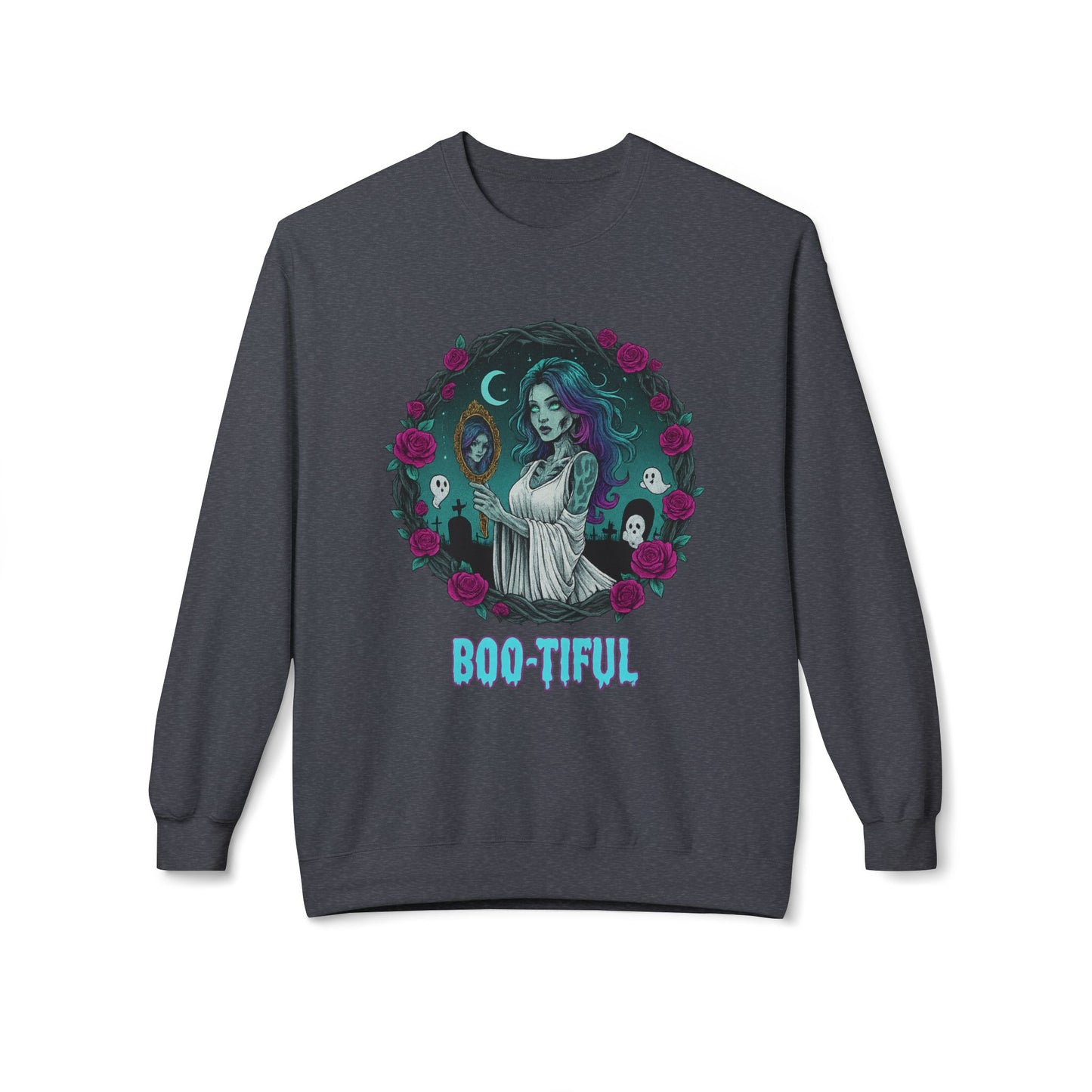 Boo-tiful 4.2- Gothic Witch Crewneck Unisex Sweatshirt - Cozy Halloween Apparel