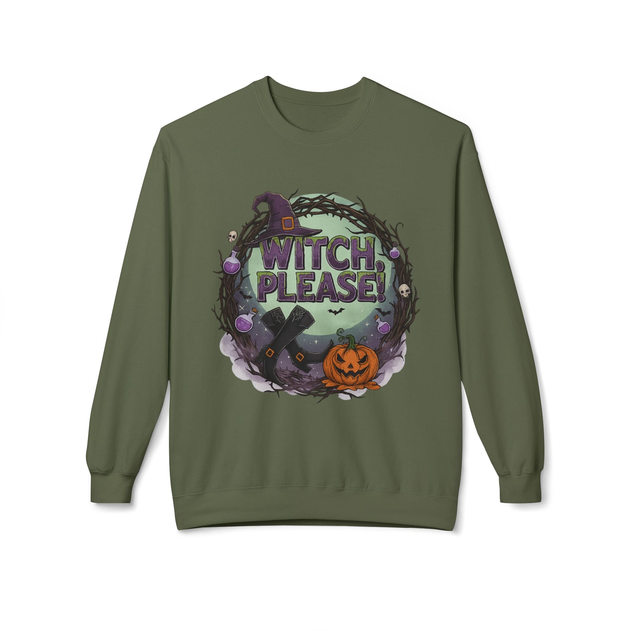 Witch, Please! 1 - Crewneck Unisex Sweatshirt - Cozy Halloween Apparel