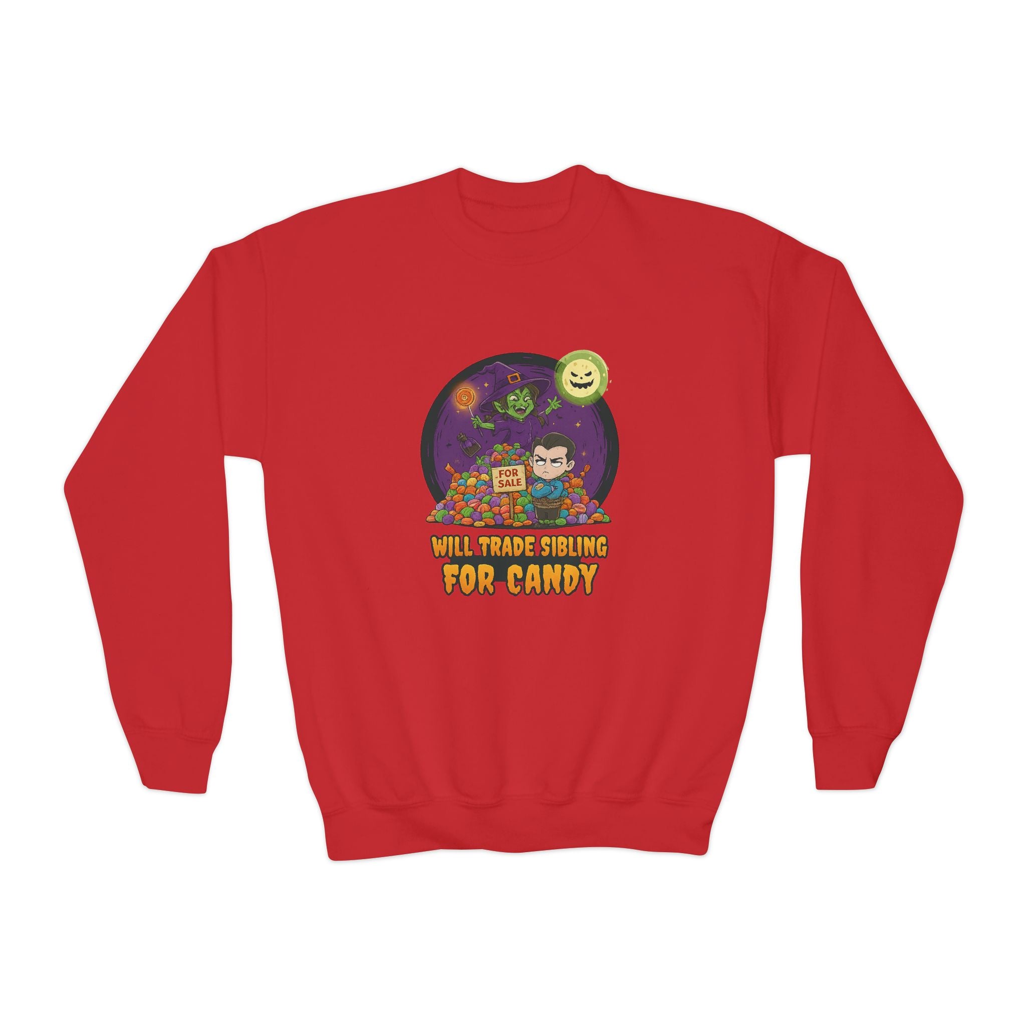 Will Trade Sibling for Candy 2, Fun Halloween Sweatshirt, Cute Kids Sweatshirt