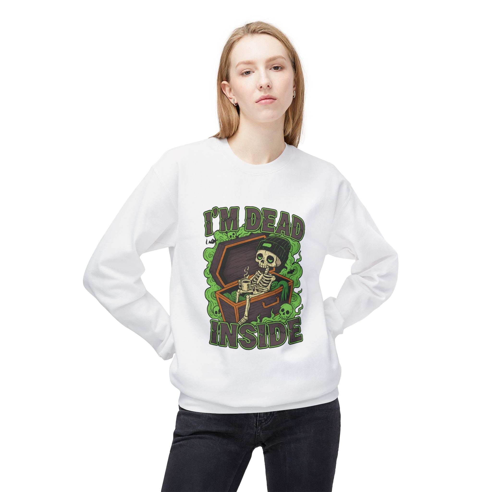 I'm Dead Inside 2- Crewneck Unisex Sweatshirt - Cozy Halloween Apparel