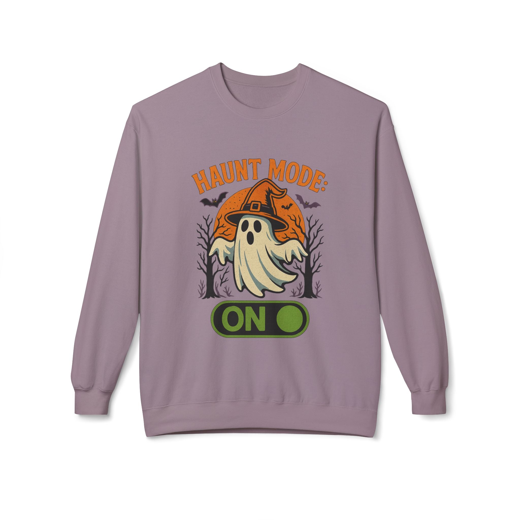 Haunt Mode ON 2 - Crewneck Unisex Sweatshirt - Cozy Halloween Apparel