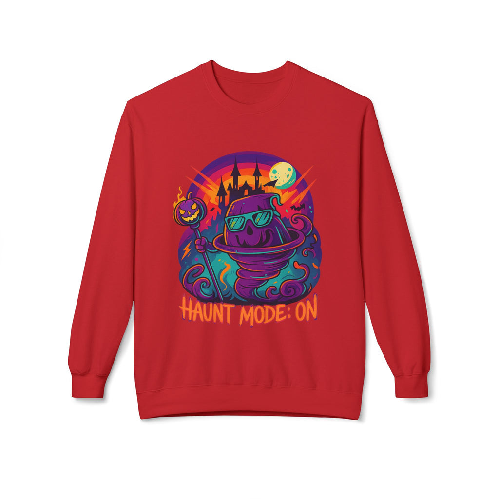 Haunt Mode ON 4 - Crewneck Unisex Sweatshirt - Cozy Halloween Apparel